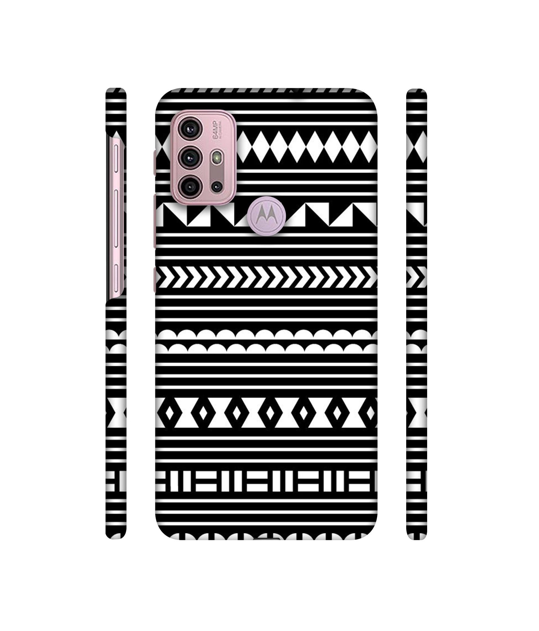 Black Pattern Designer Hard Back Cover for Motorola Moto G30 / Moto G10 Power