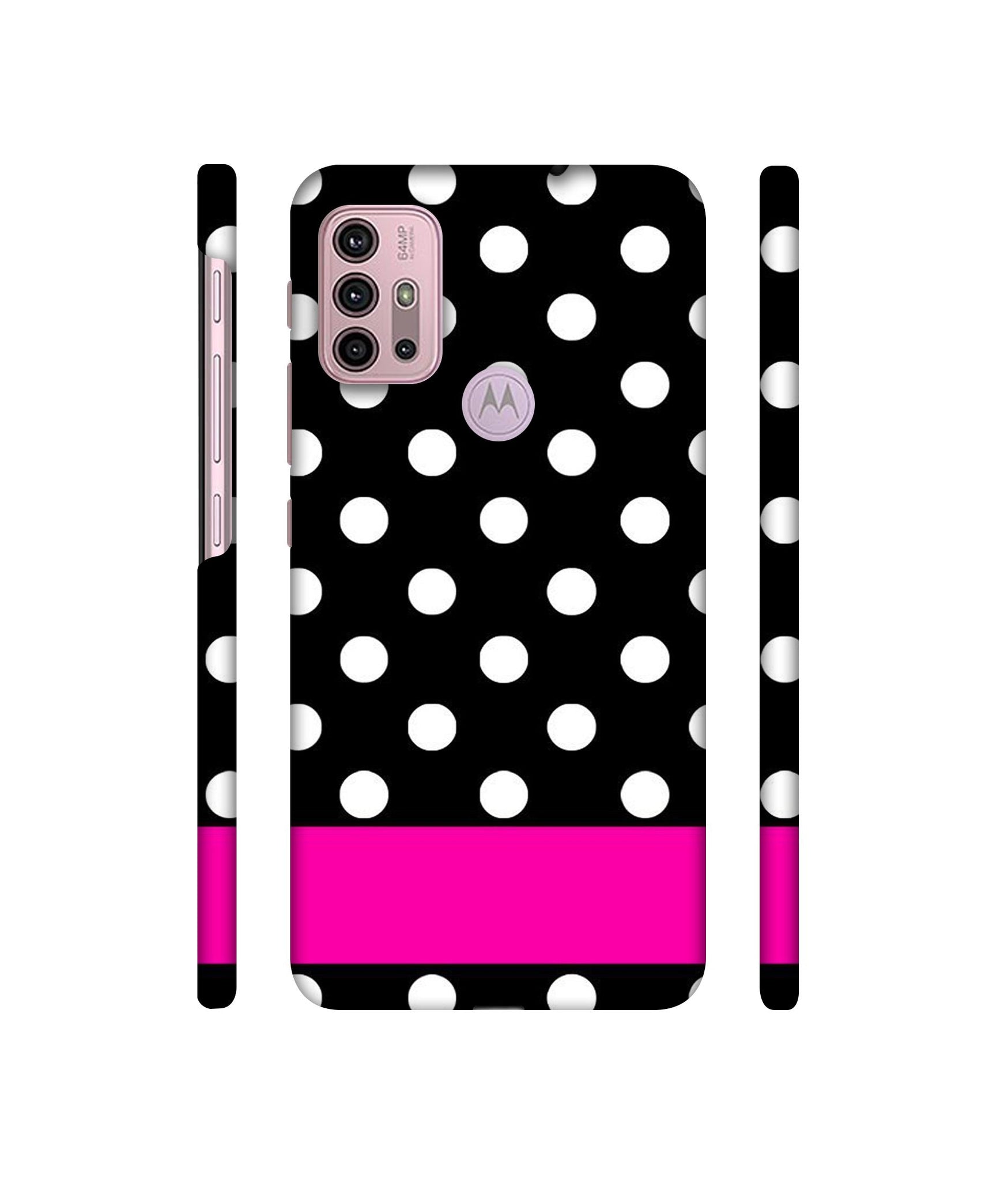 White Dots Pattern Designer Hard Back Cover for Motorola Moto G30 / Moto G10 Power