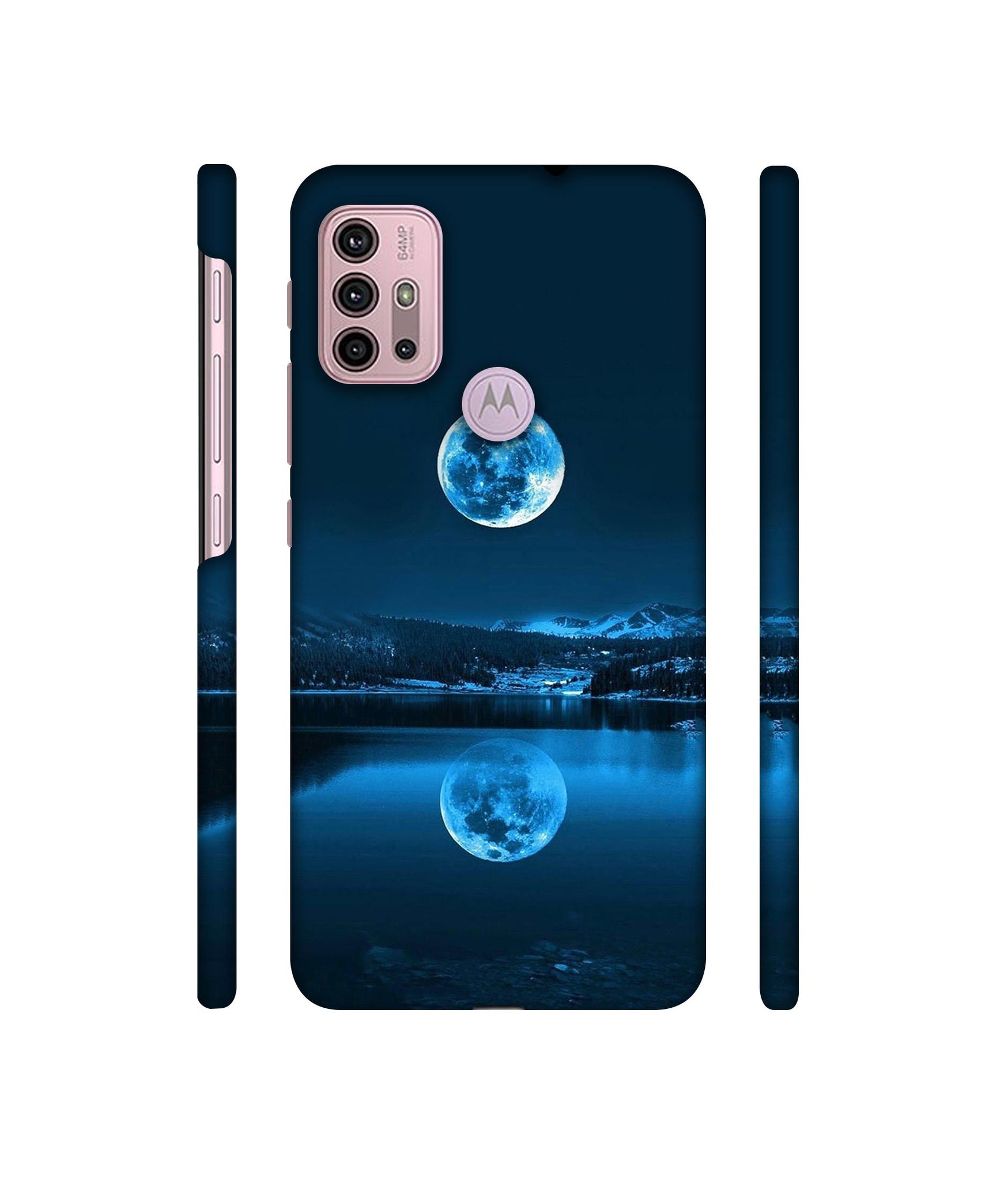 Moon Pattern Print Designer Hard Back Cover for Motorola Moto G30 / Moto G10 Power