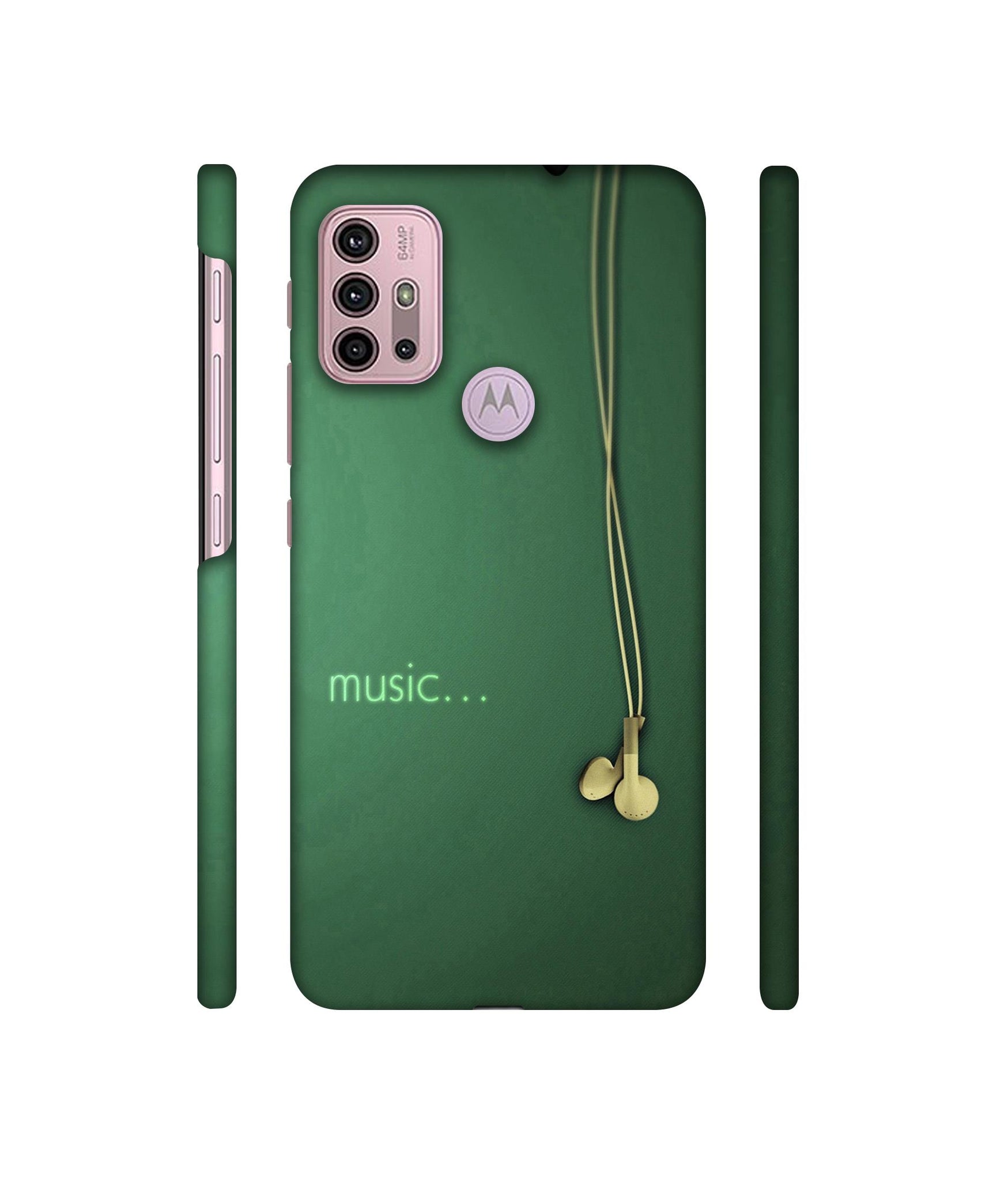 Headphone Music Designer Hard Back Cover for Motorola Moto G30 / Moto G10 Power