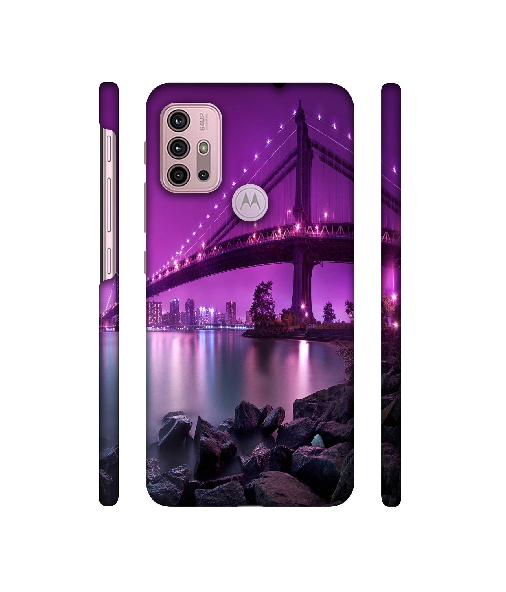 Manhattan Bridge Designer Hard Back Cover for Motorola Moto G30 / Moto G10 Power