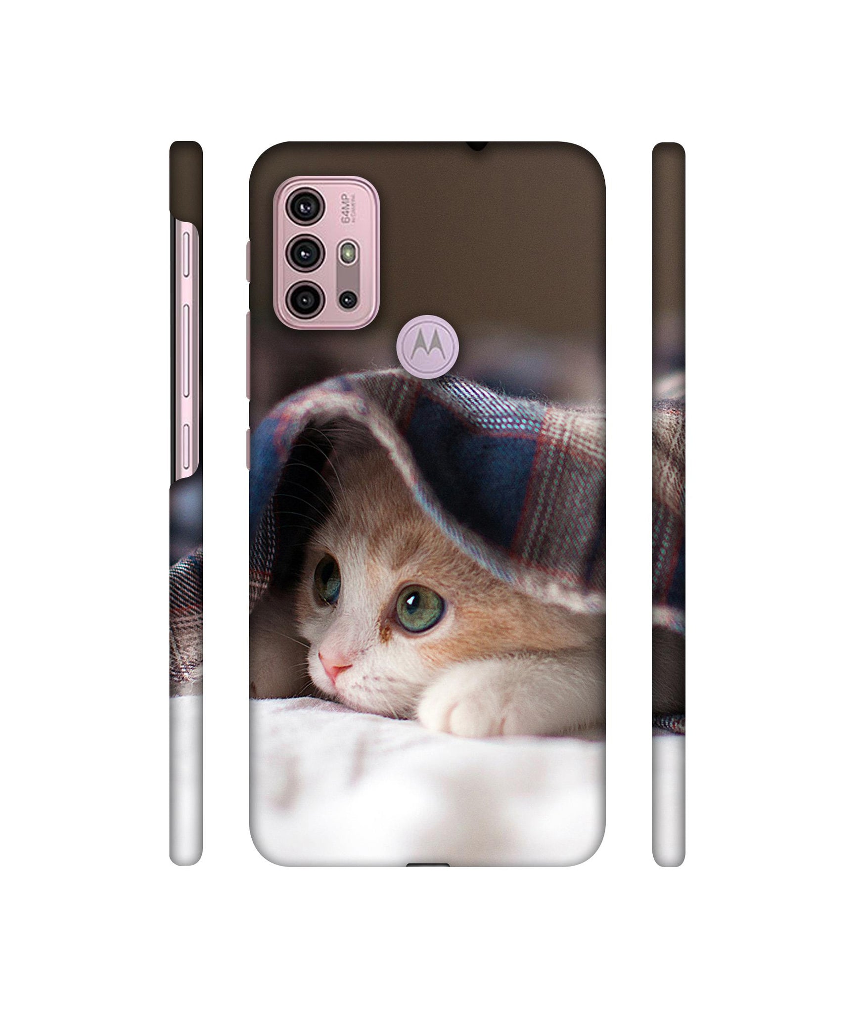 Sleepy Kitten Designer Hard Back Cover for Motorola Moto G30 / Moto G10 Power