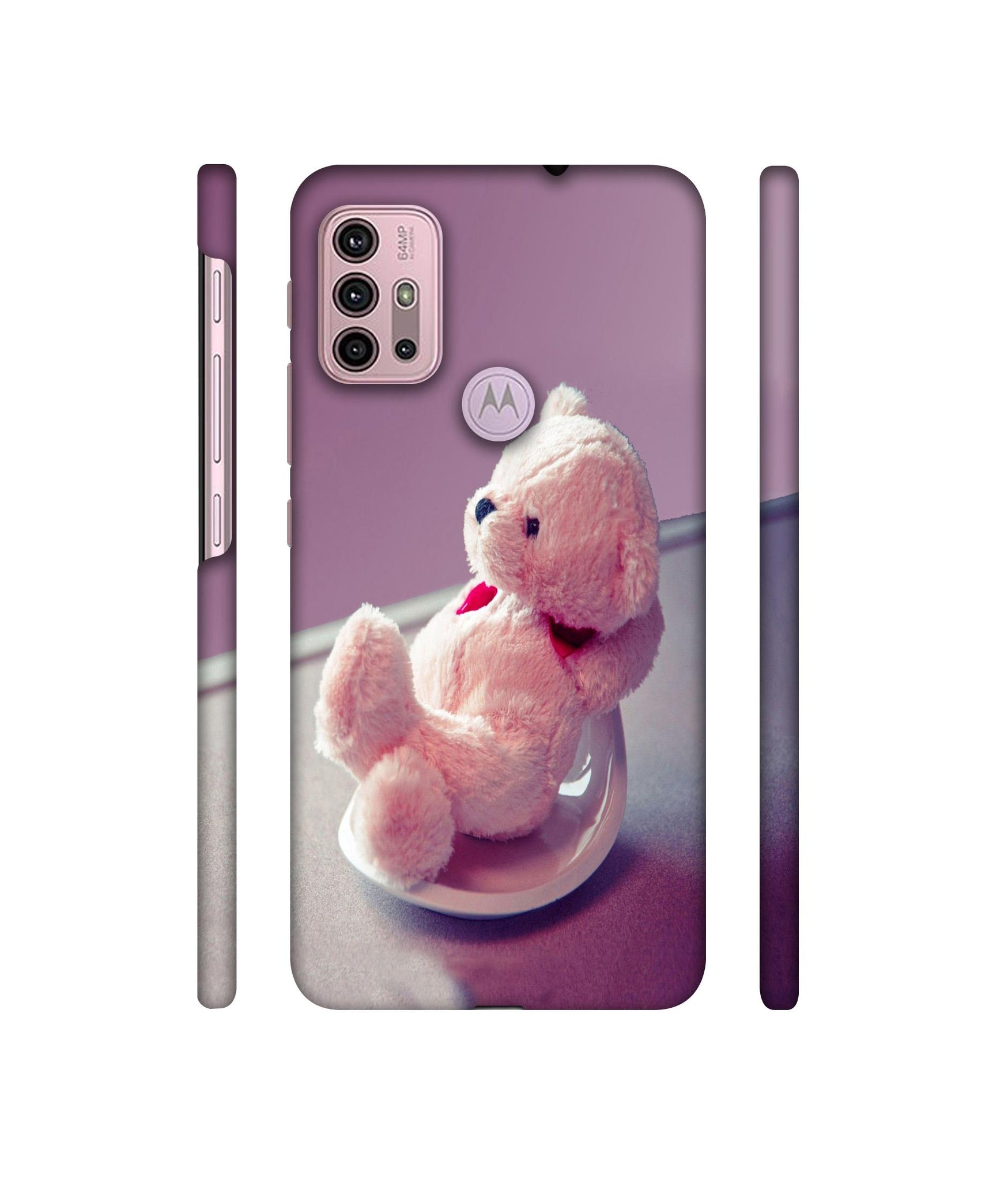 Cute Teddy Bear Designer Hard Back Cover for Motorola Moto G30 / Moto G10 Power