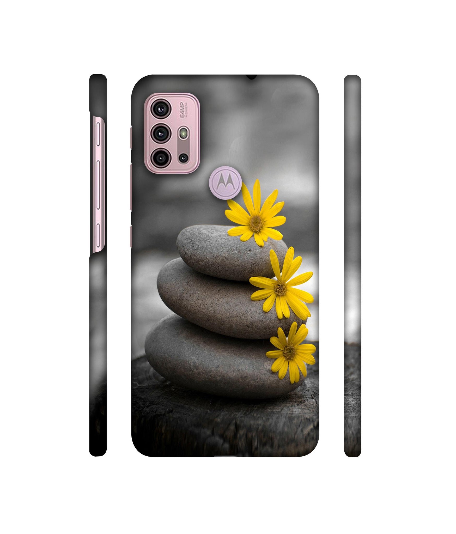 Stones And Flower Designer Hard Back Cover for Motorola Moto G30 / Moto G10 Power