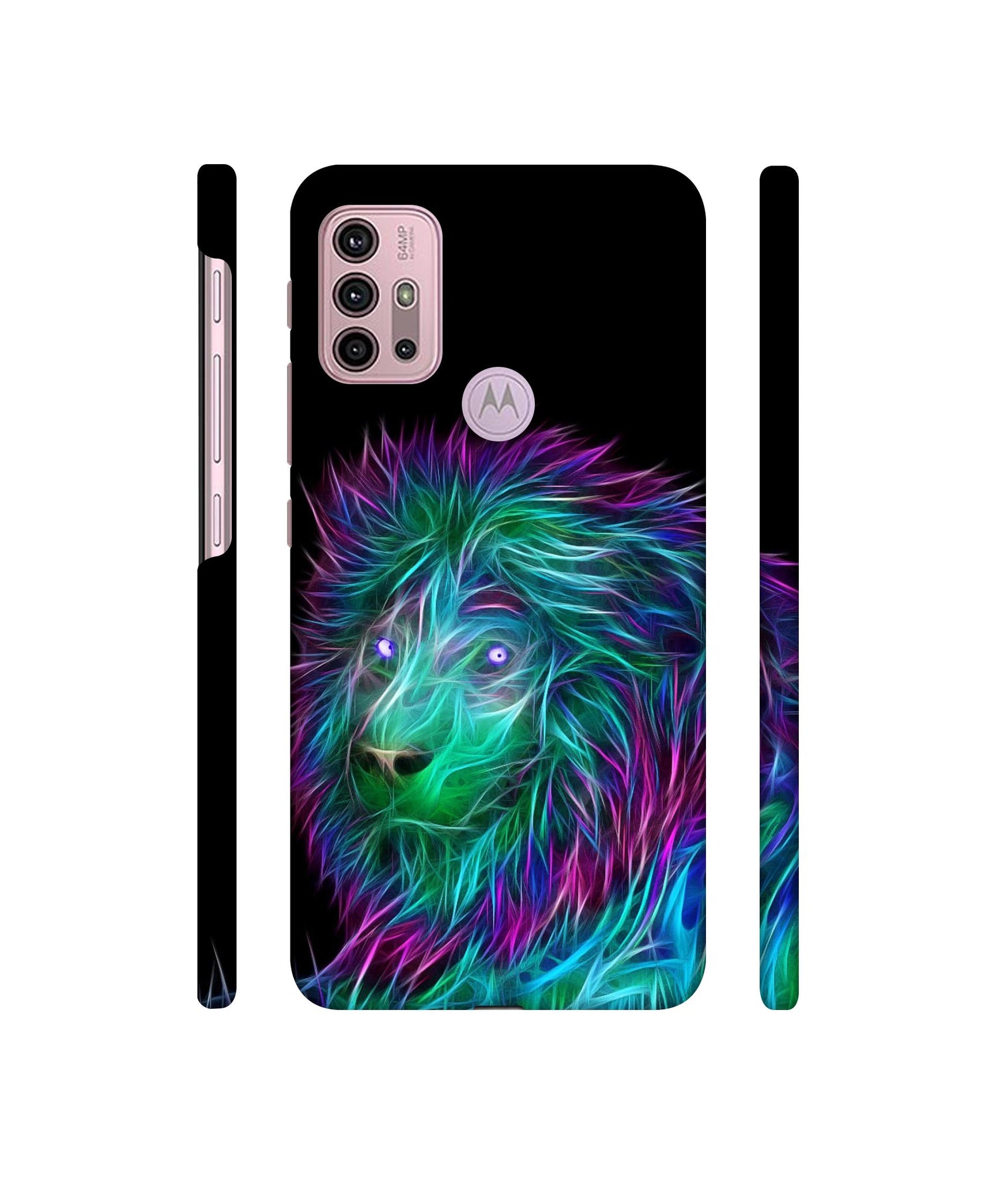 3D Lion Designer Hard Back Cover for Motorola Moto G30 / Moto G10 Power