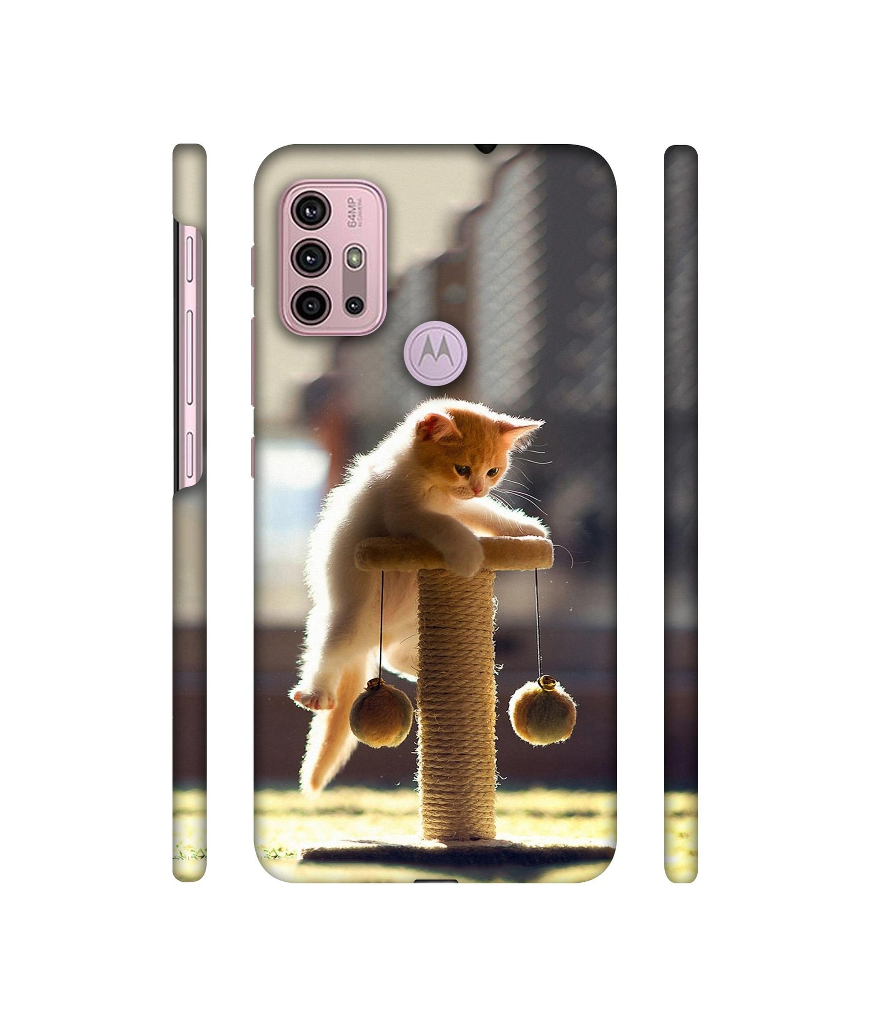 Cat Climbing Designer Hard Back Cover for Motorola Moto G30 / Moto G10 Power