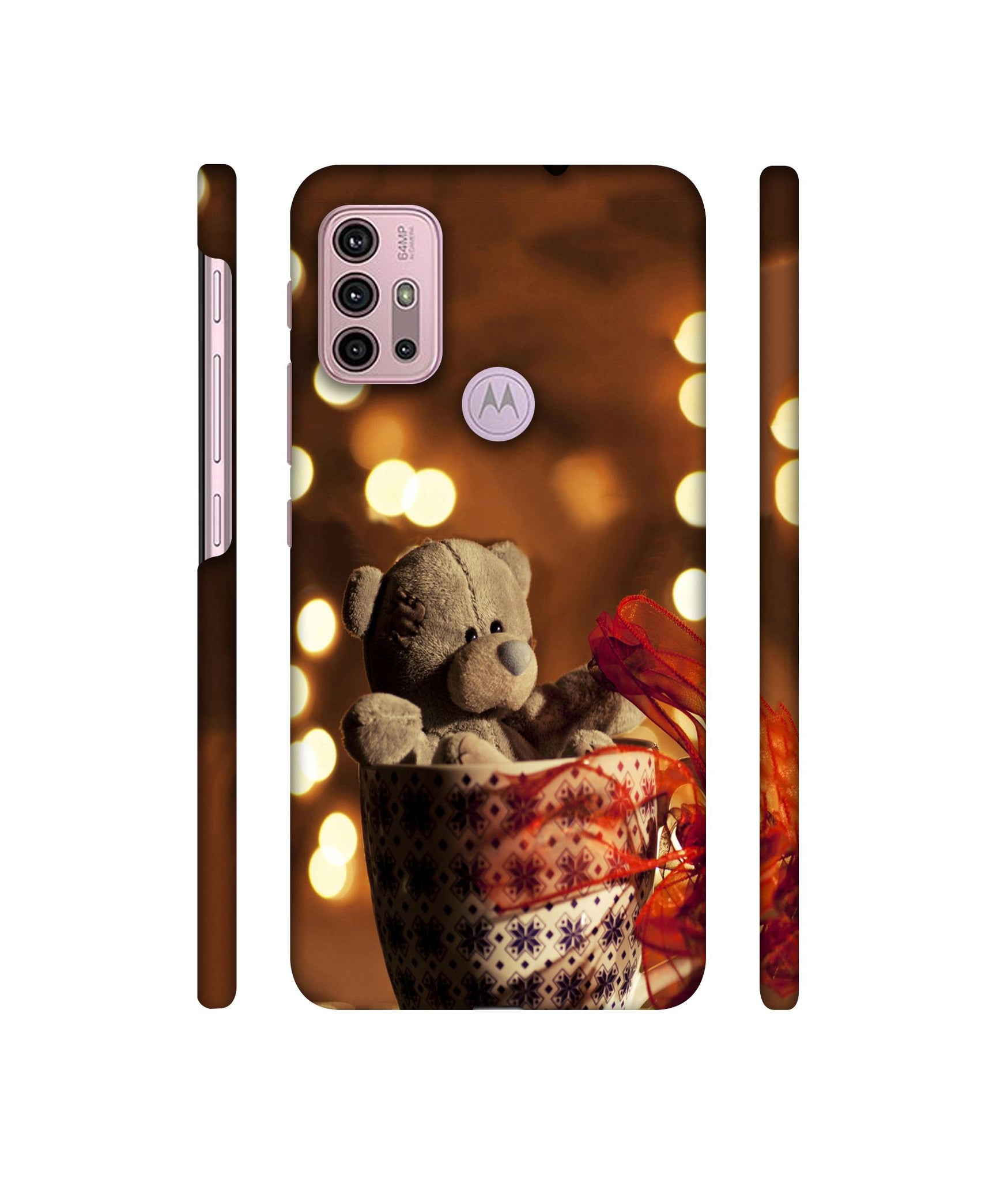 Teddy In Cup Designer Hard Back Cover for Motorola Moto G30 / Moto G10 Power