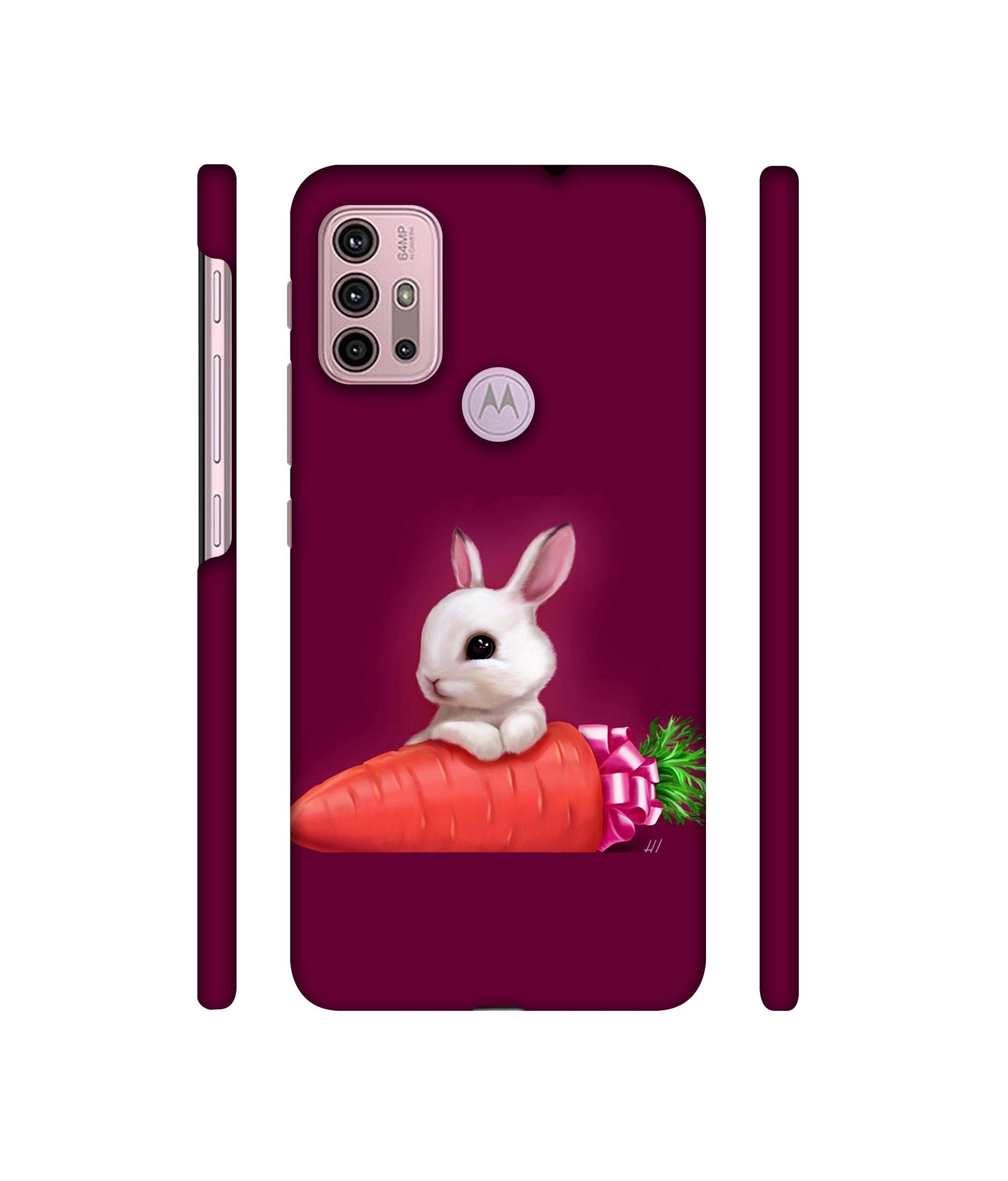 Bunny With Carrot Designer Hard Back Cover for Motorola Moto G30 / Moto G10 Power