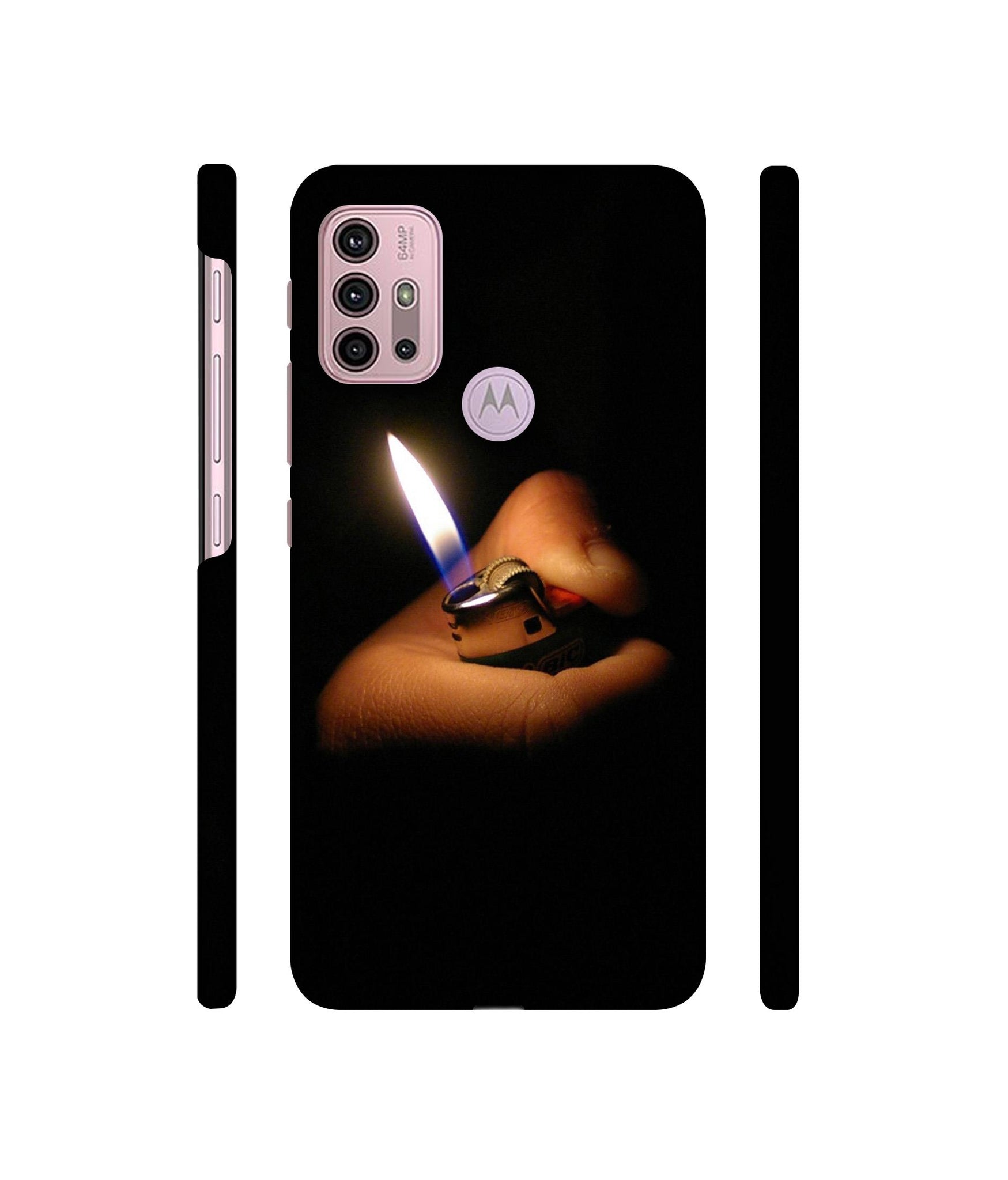 Lighter Flames Designer Hard Back Cover for Motorola Moto G30 / Moto G10 Power