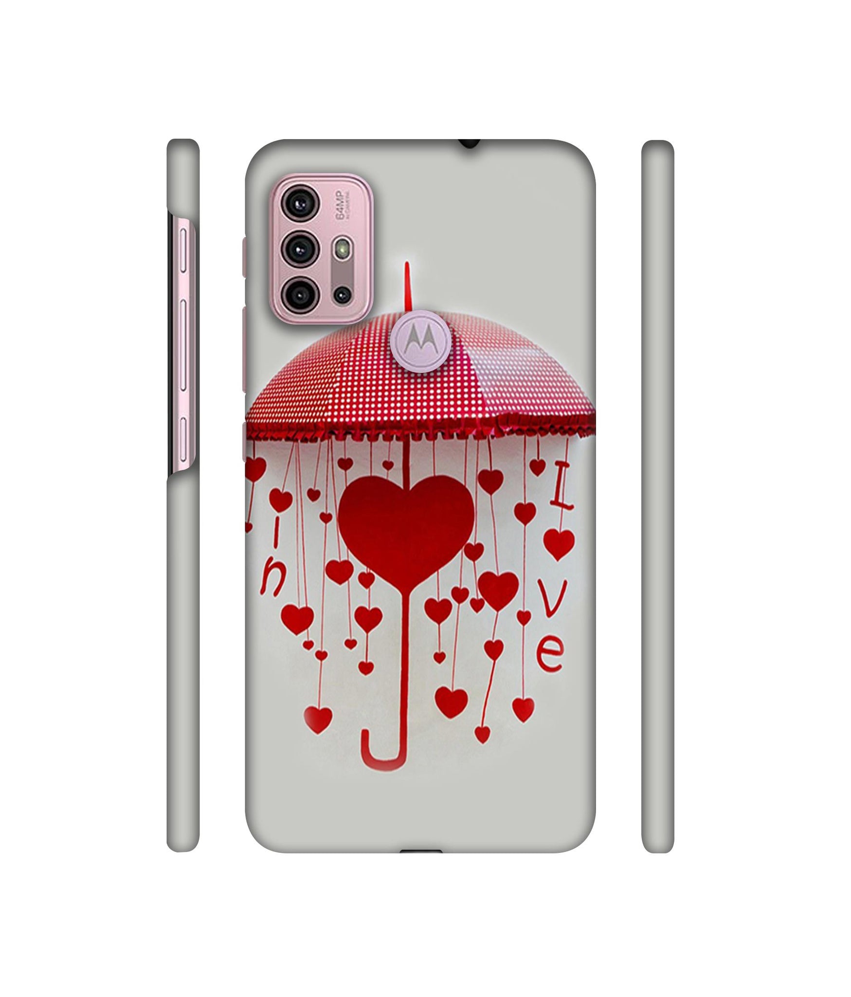 Love Heart Designer Hard Back Cover for Motorola Moto G30 / Moto G10 Power