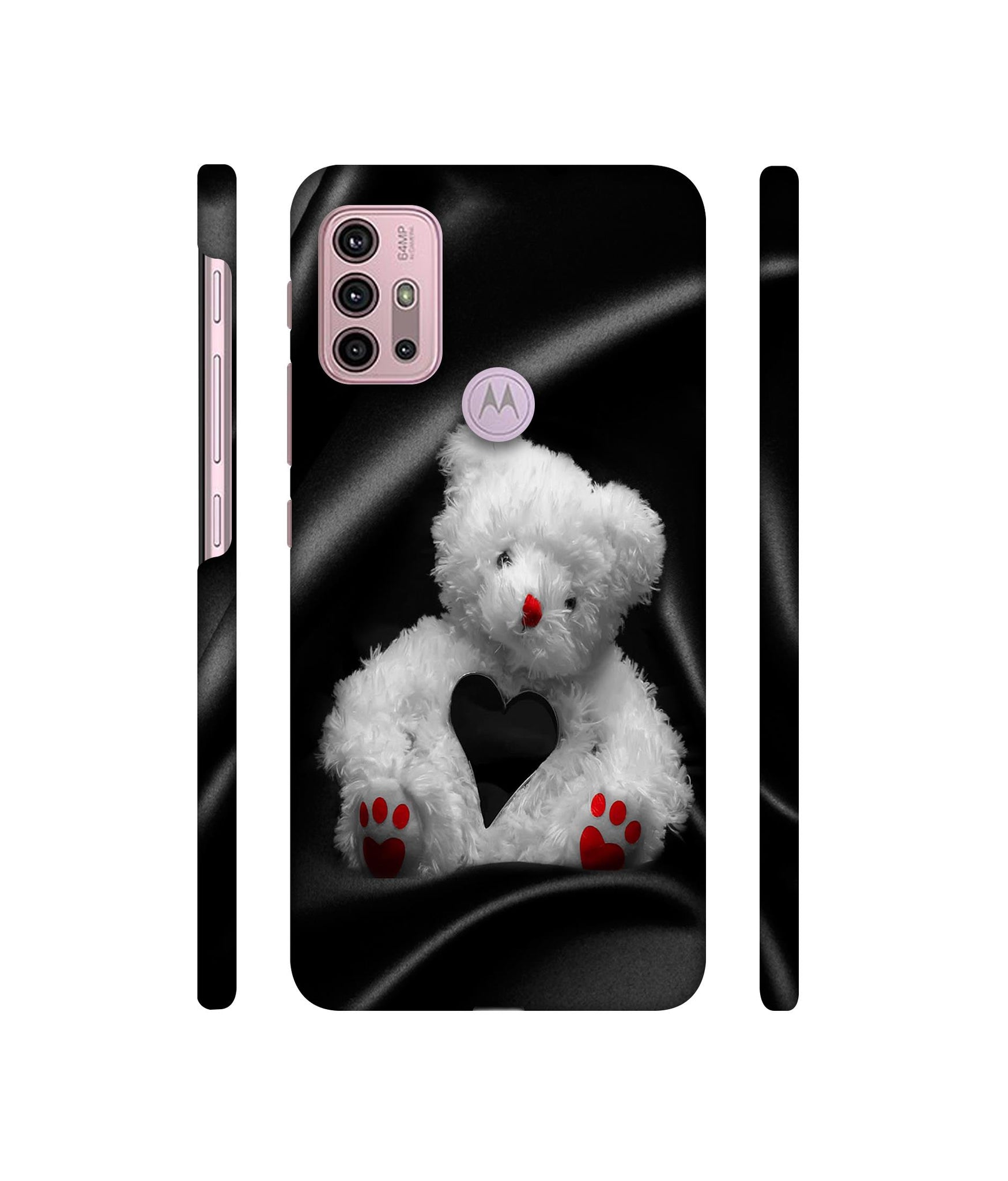 White Teddy Bear Designer Hard Back Cover for Motorola Moto G30 / Moto G10 Power