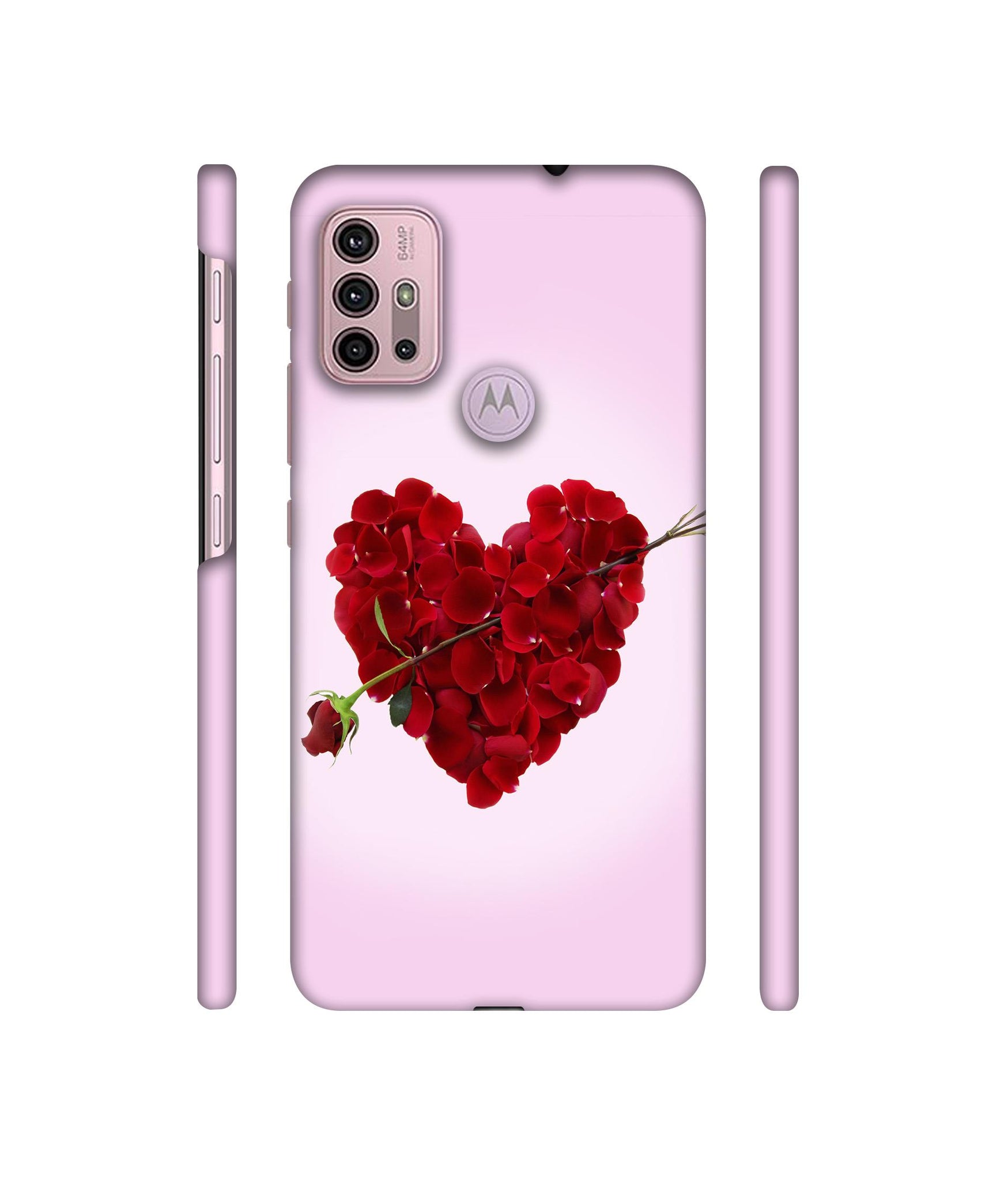 Heart Flower Designer Hard Back Cover for Motorola Moto G30 / Moto G10 Power