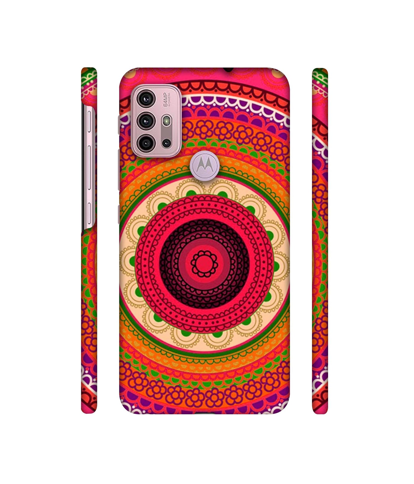 Round Rangoli Designer Hard Back Cover for Motorola Moto G30 / Moto G10 Power