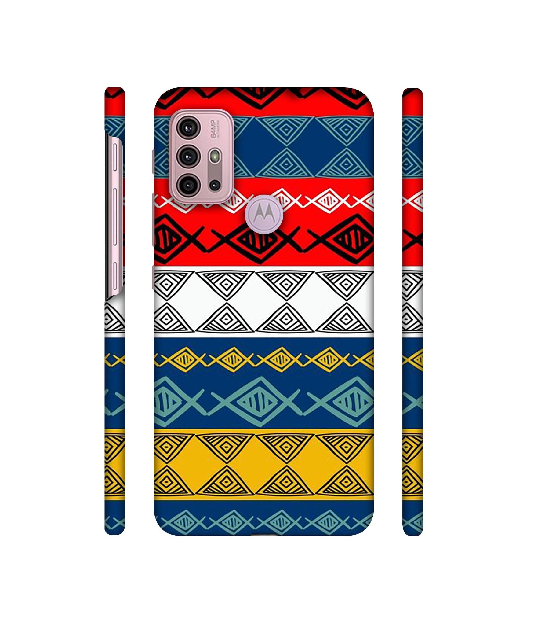 Colorful Hand Made Rangoli Art Designer Hard Back Cover for Motorola Moto G30 / Moto G10 Power