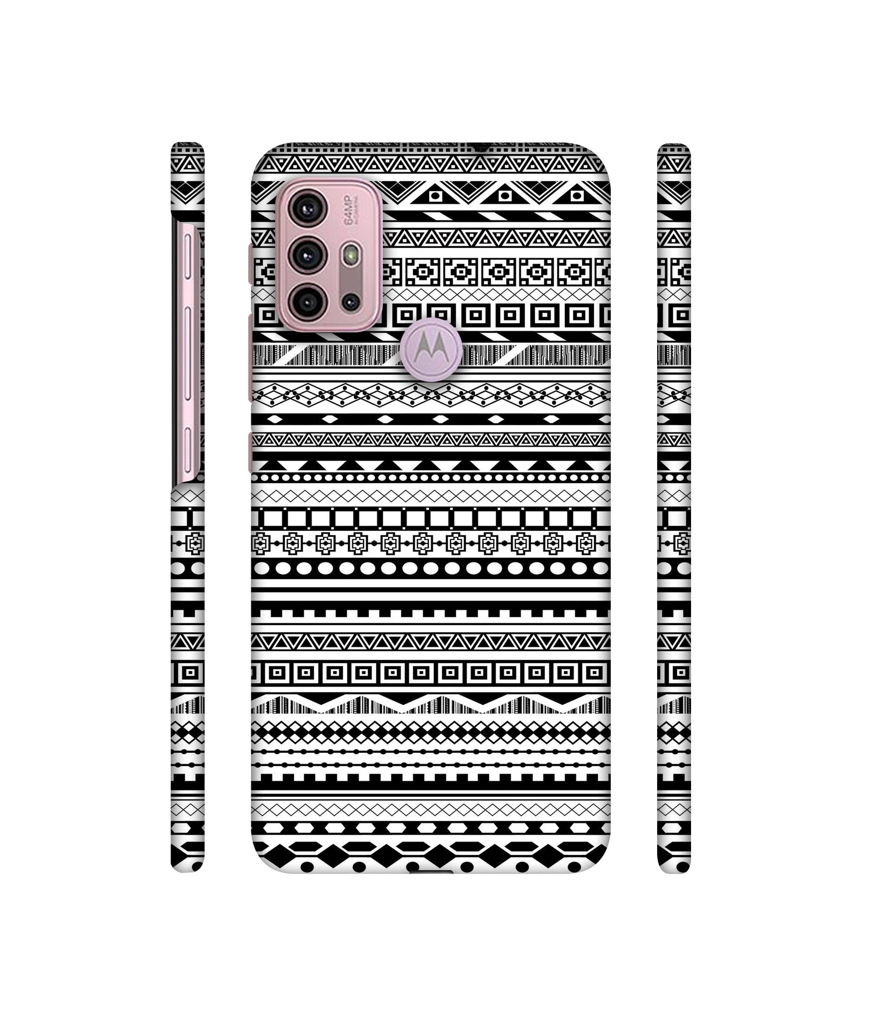 Black & White Patterns Designer Hard Back Cover for Motorola Moto G30 / Moto G10 Power