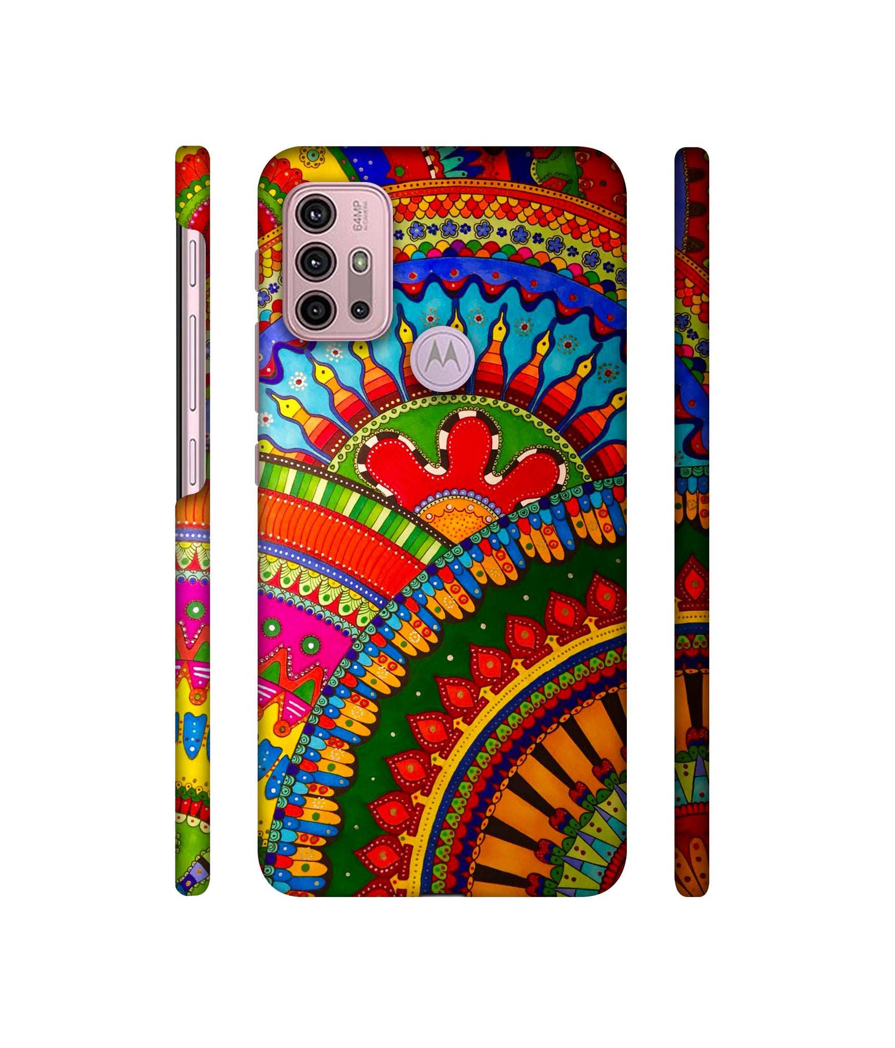 Rajasthani Rangoli Art Designer Hard Back Cover for Motorola Moto G30 / Moto G10 Power