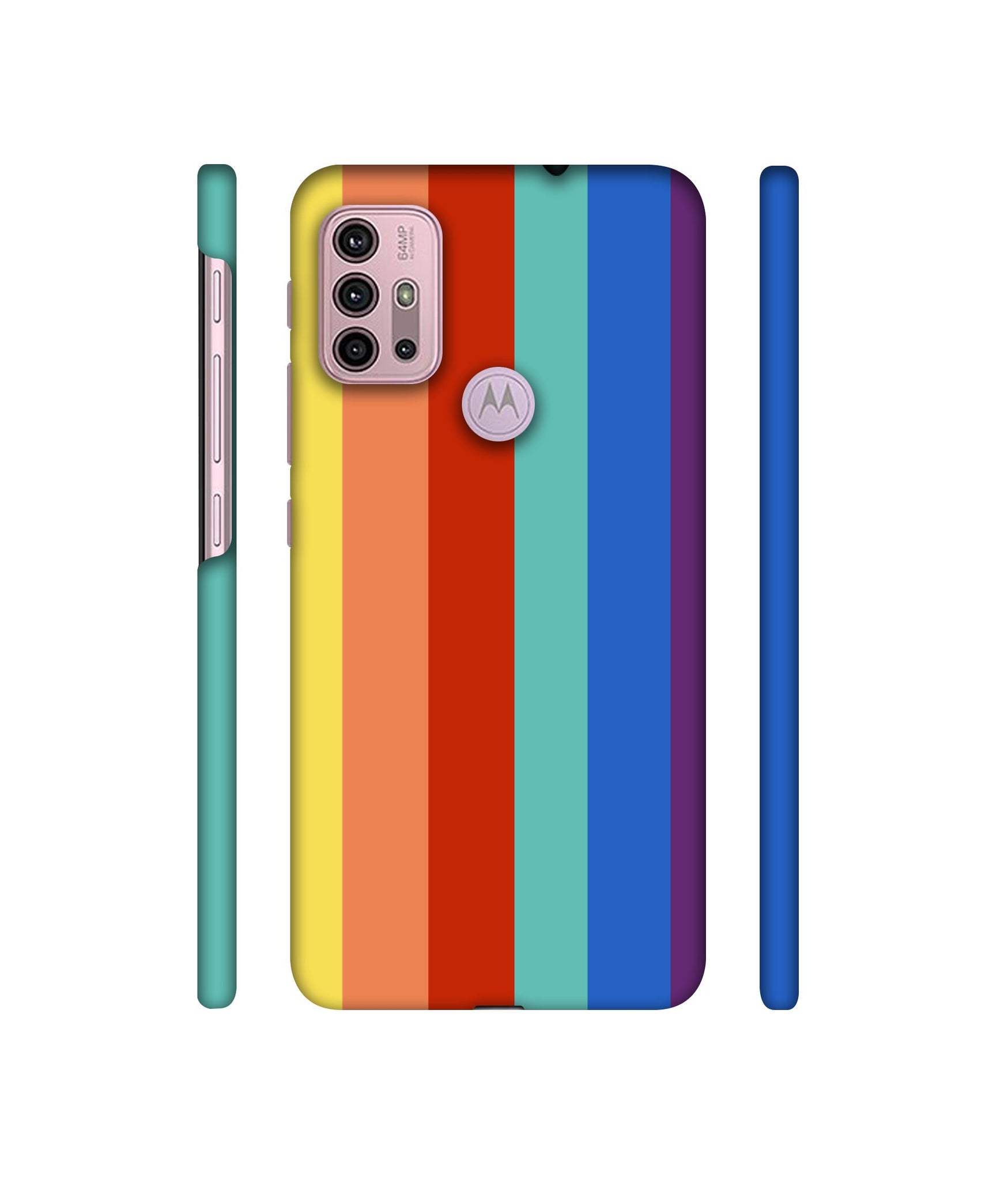 Rainbow Colors Designer Hard Back Cover for Motorola Moto G30 / Moto G10 Power