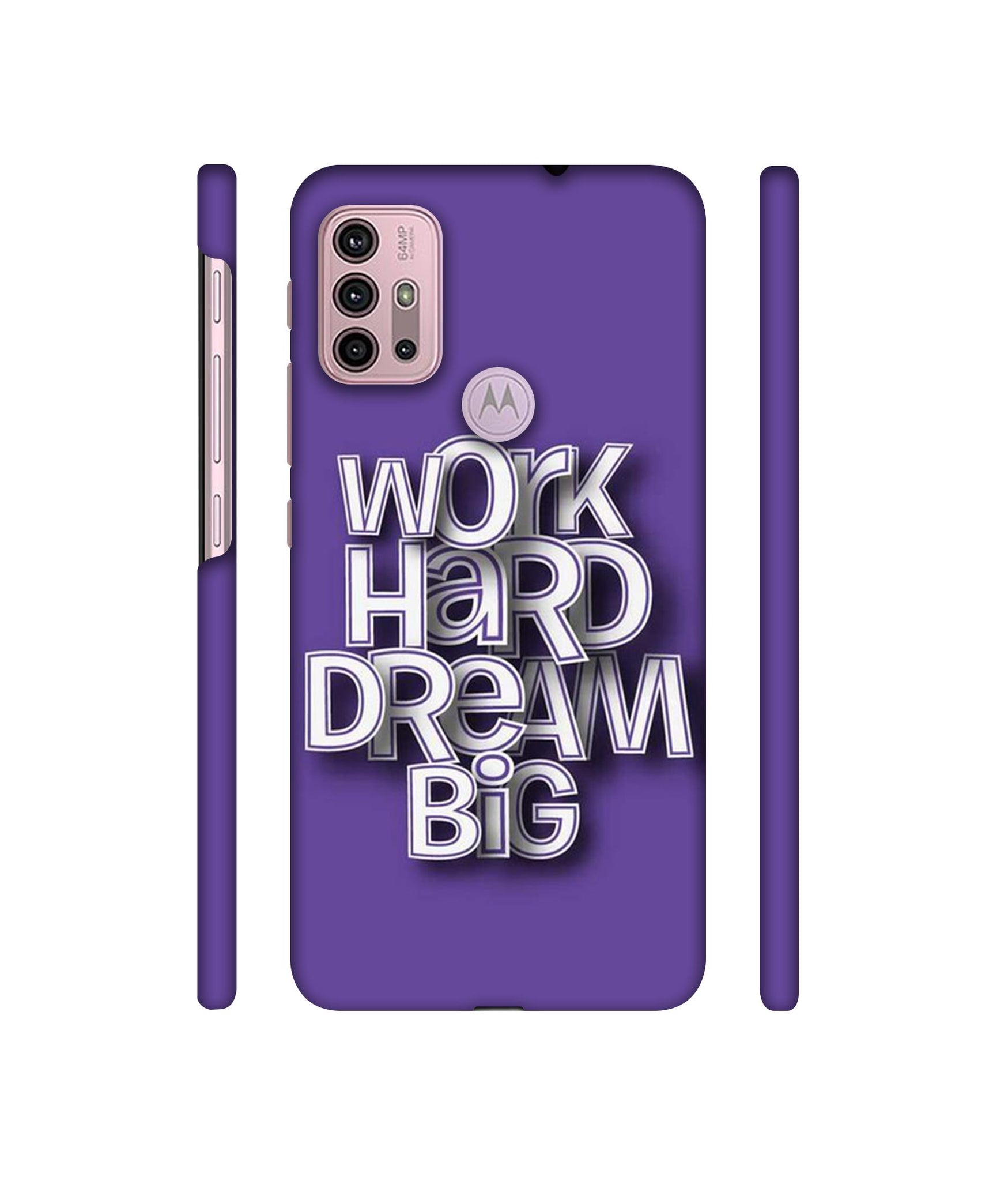 Work Hard Dream Big Designer Hard Back Cover for Motorola Moto G30 / Moto G10 Power