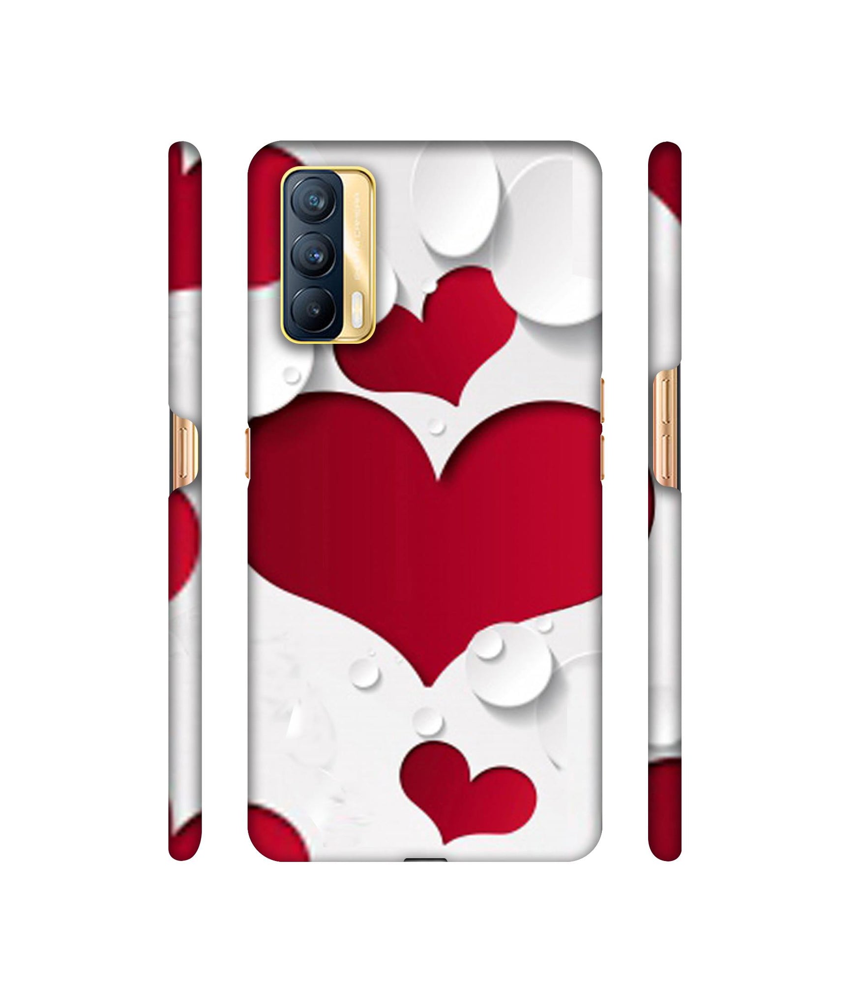Multiple Hearts Designer Hard Back Cover for Realme X7 5G