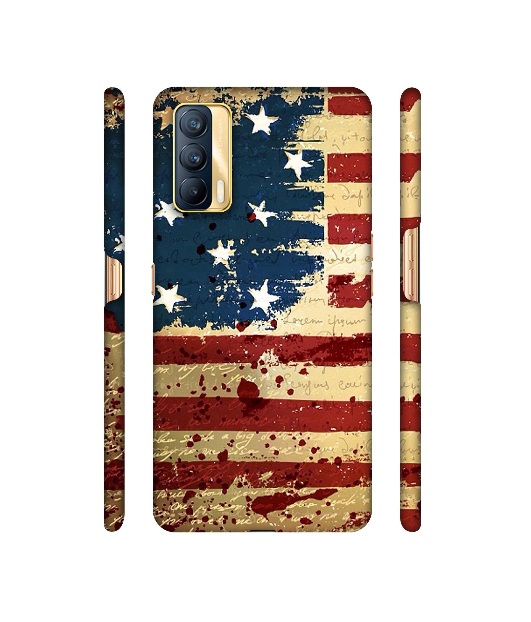 Colorful USA Flag Designer Hard Back Cover for Realme X7 5G