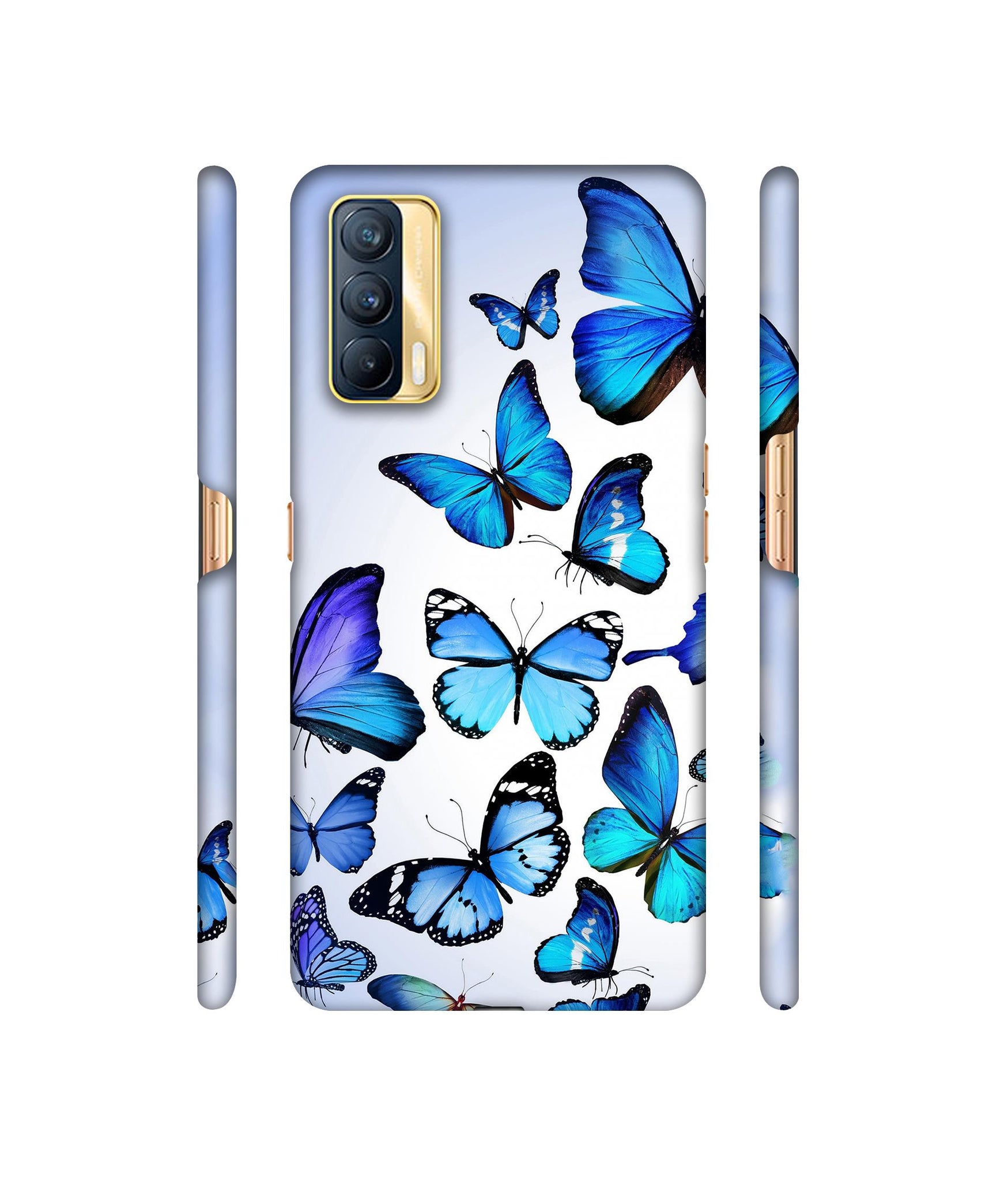 Colorful Flying Butterfly Designer Hard Back Cover for Realme X7 5G