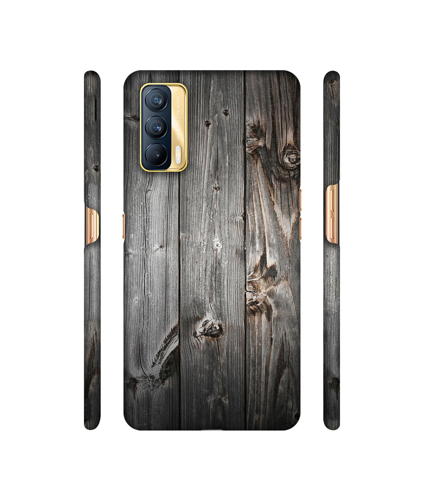 Grey Wooden Texture Designer Hard Back Cover for Realme X7 5G