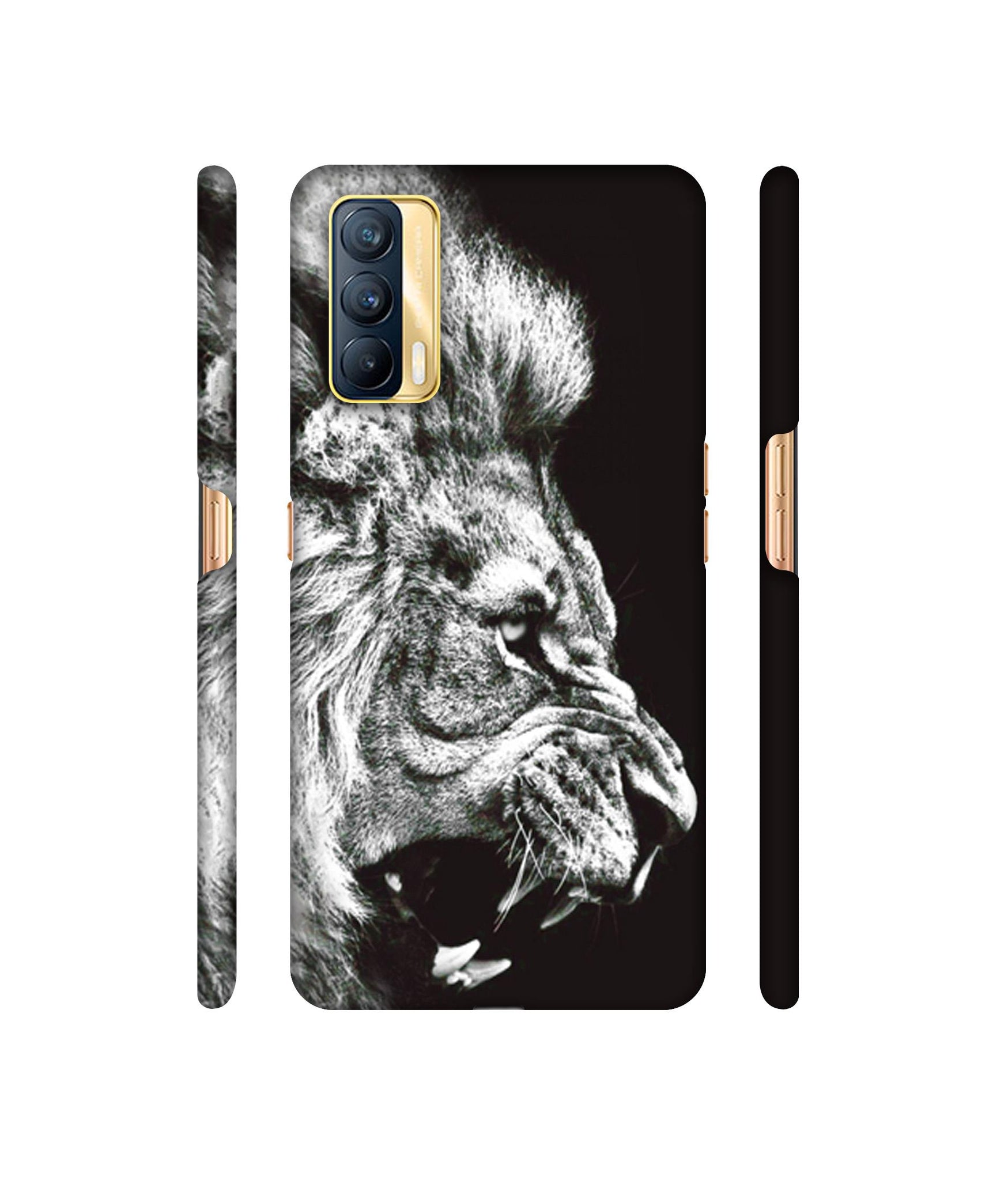 Angry Lion Designer Hard Back Cover for Realme X7 5G