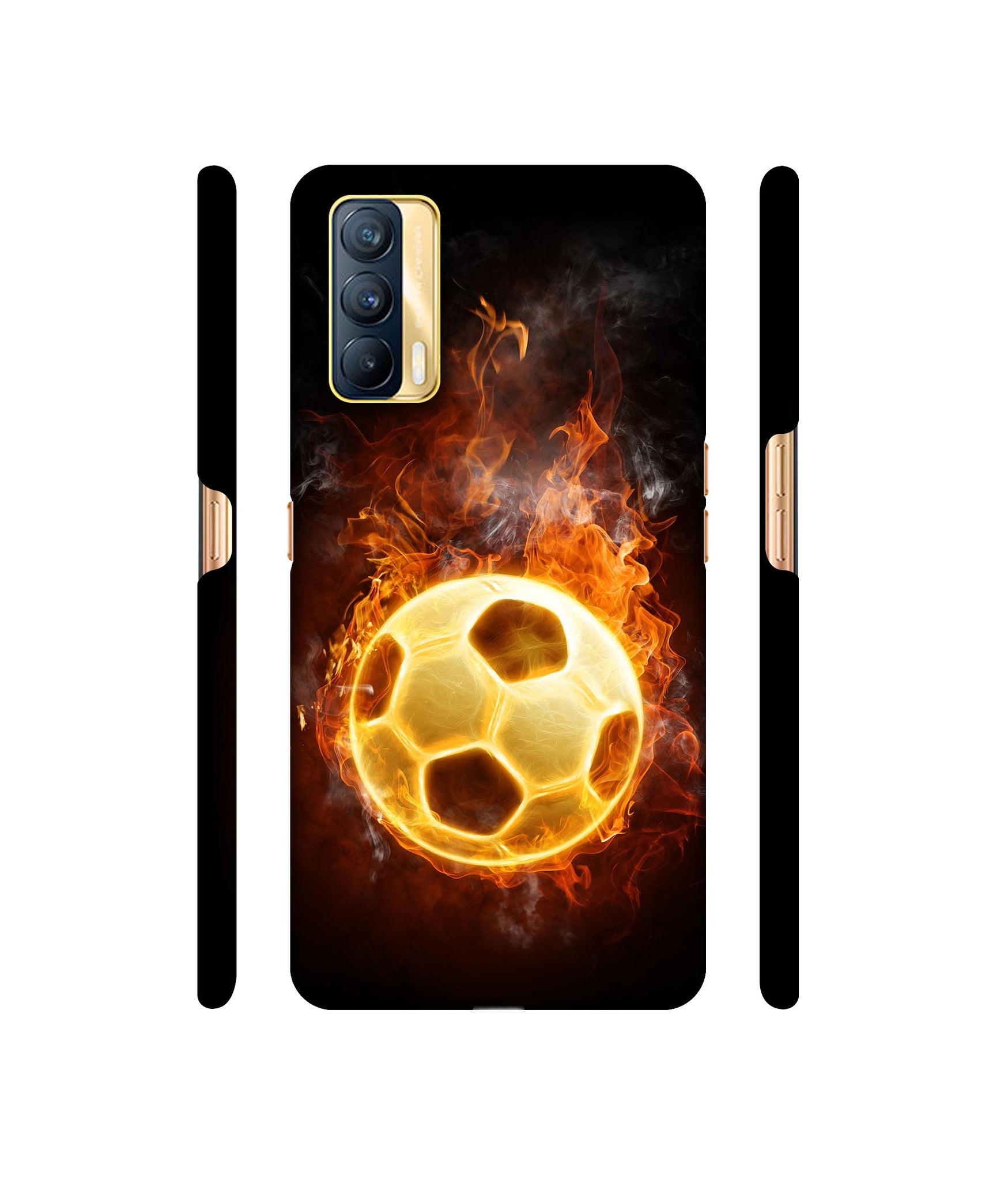 Football & Fire Designer Hard Back Cover for Realme X7 5G