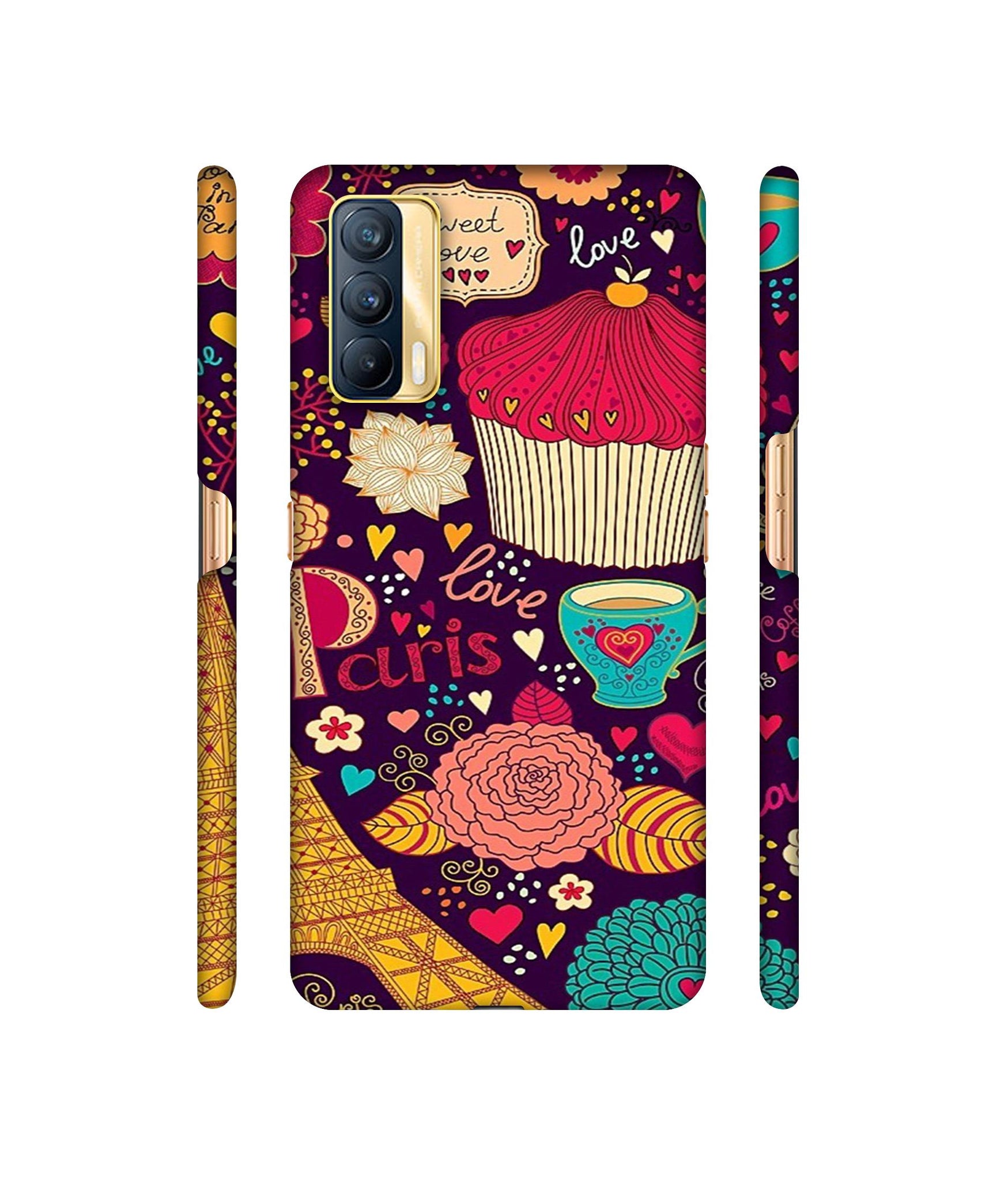 Paris Flower Love Designer Hard Back Cover for Realme X7 5G