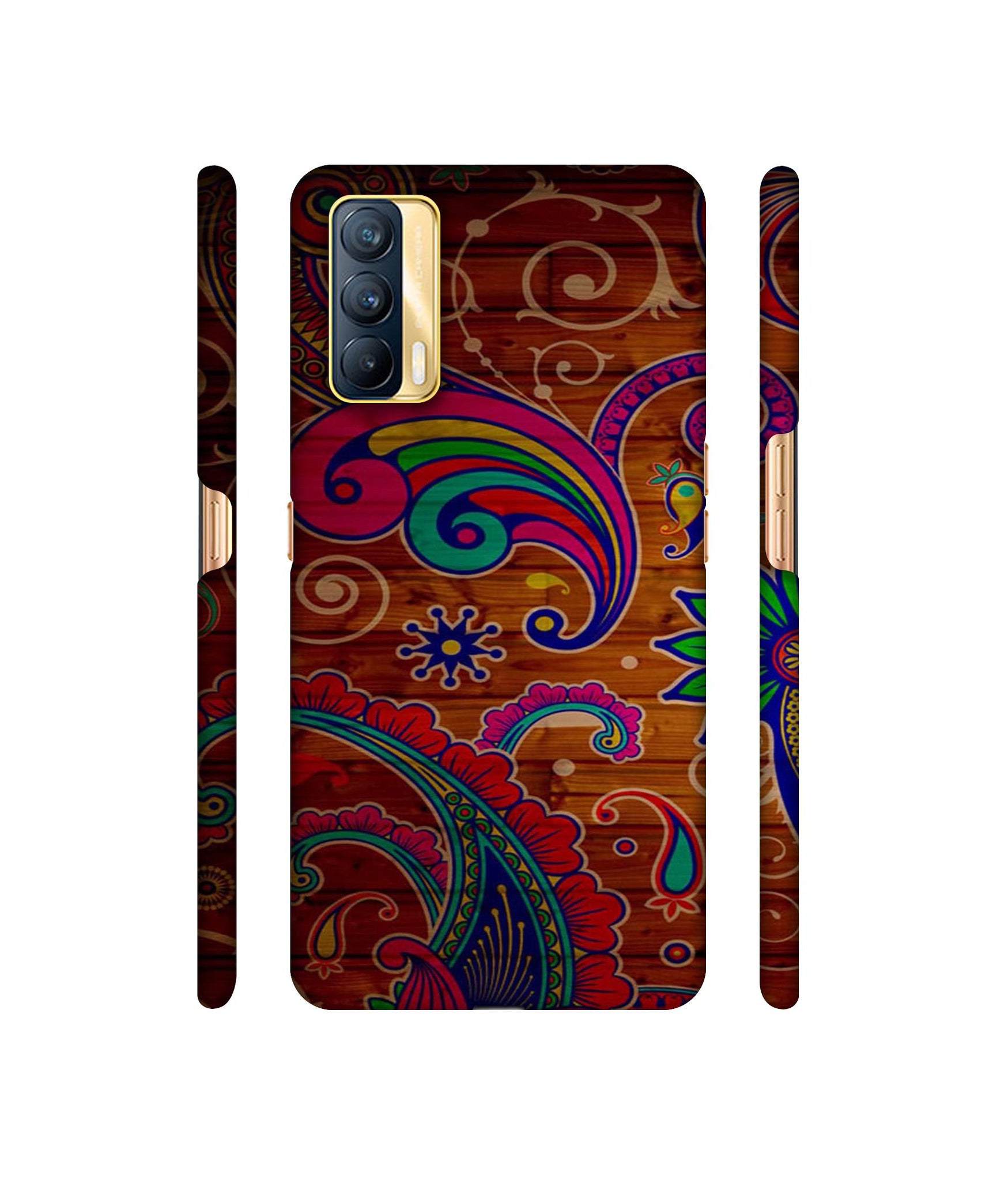 Wooden Pattern Print Designer Hard Back Cover for Realme X7 5G