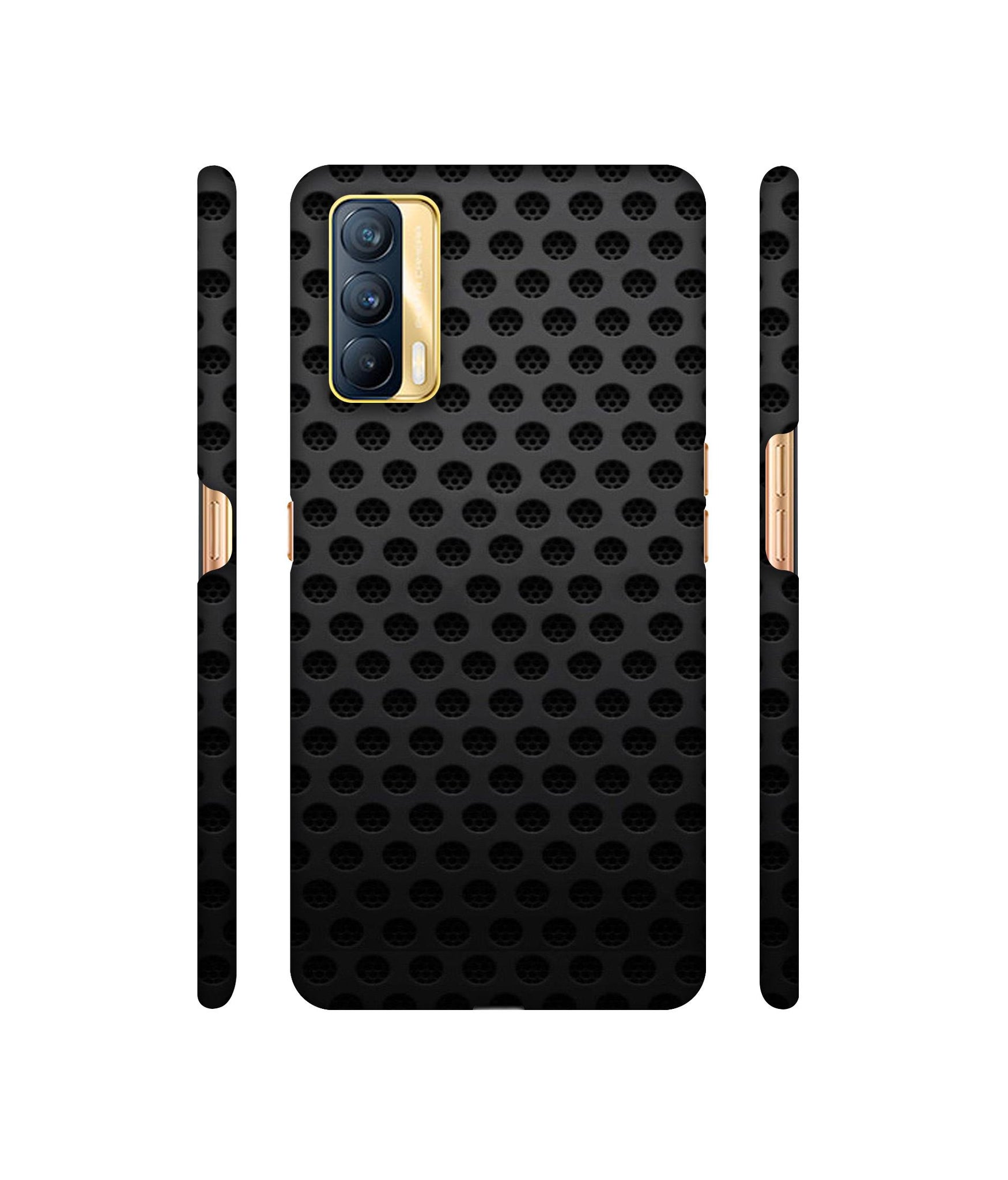 Black Circle Designer Hard Back Cover for Realme X7 5G