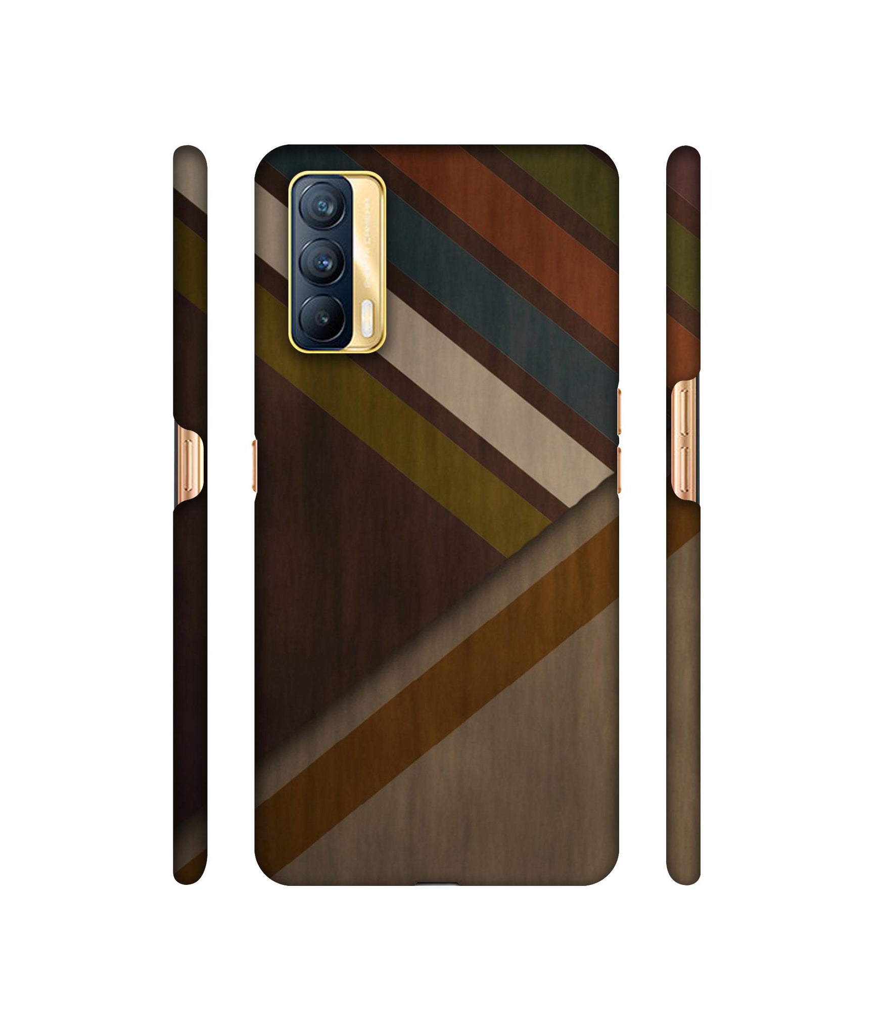 Colorful Wooden Pattern Designer Hard Back Cover for Realme X7 5G