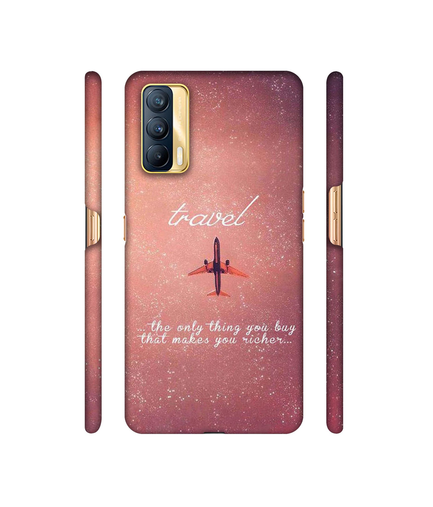 Travel with Plane Designer Hard Back Cover for Realme X7 5G