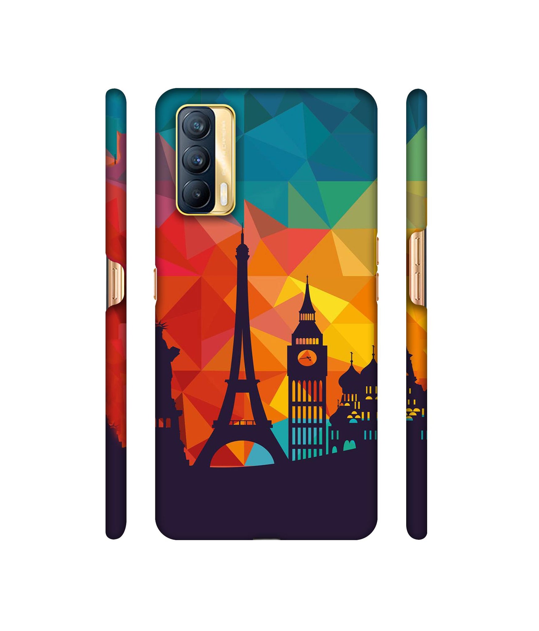 Colored Paris Designer Hard Back Cover for Realme X7 5G