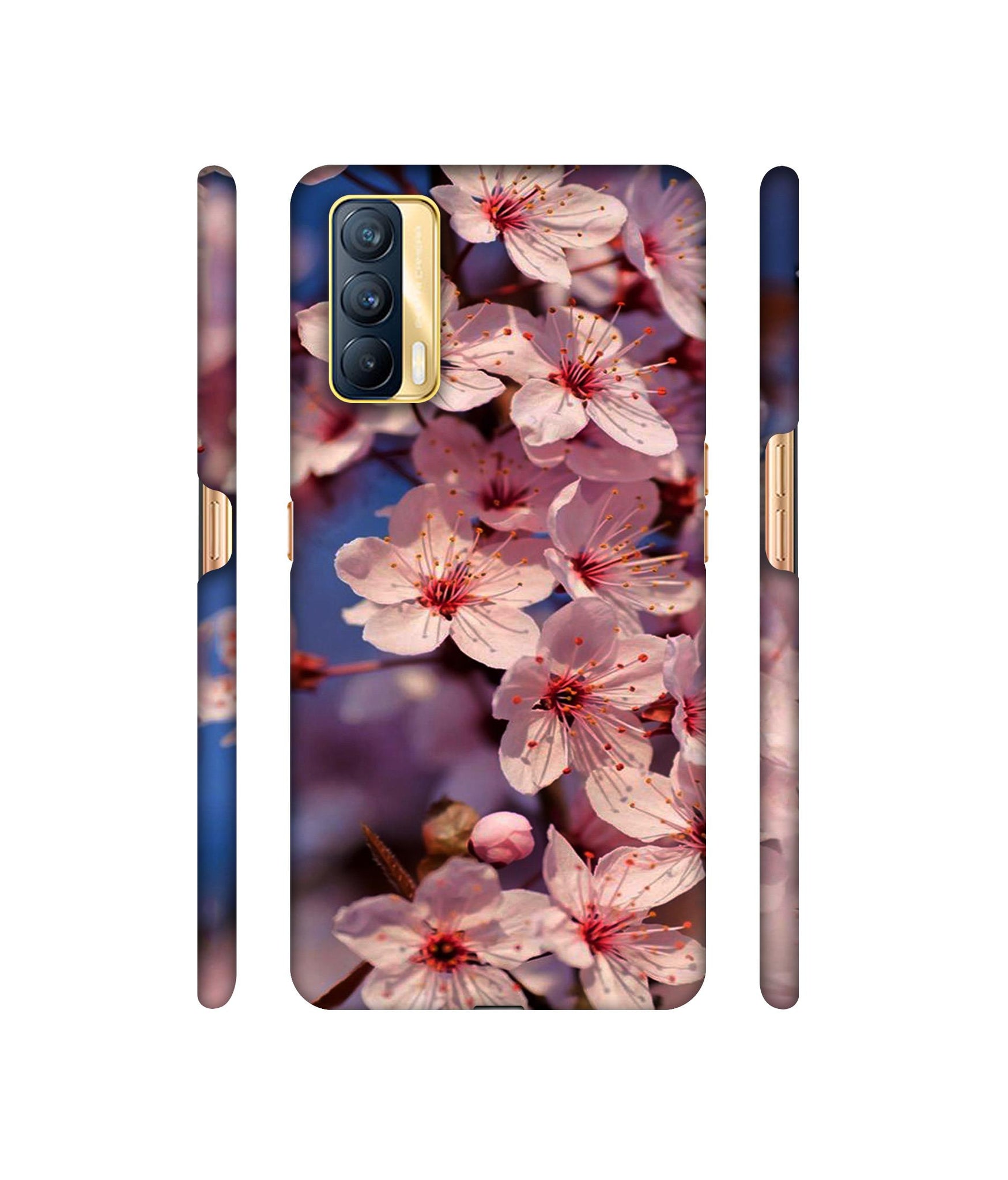 Pink Flowers Pattern Designer Hard Back Cover for Realme X7 5G