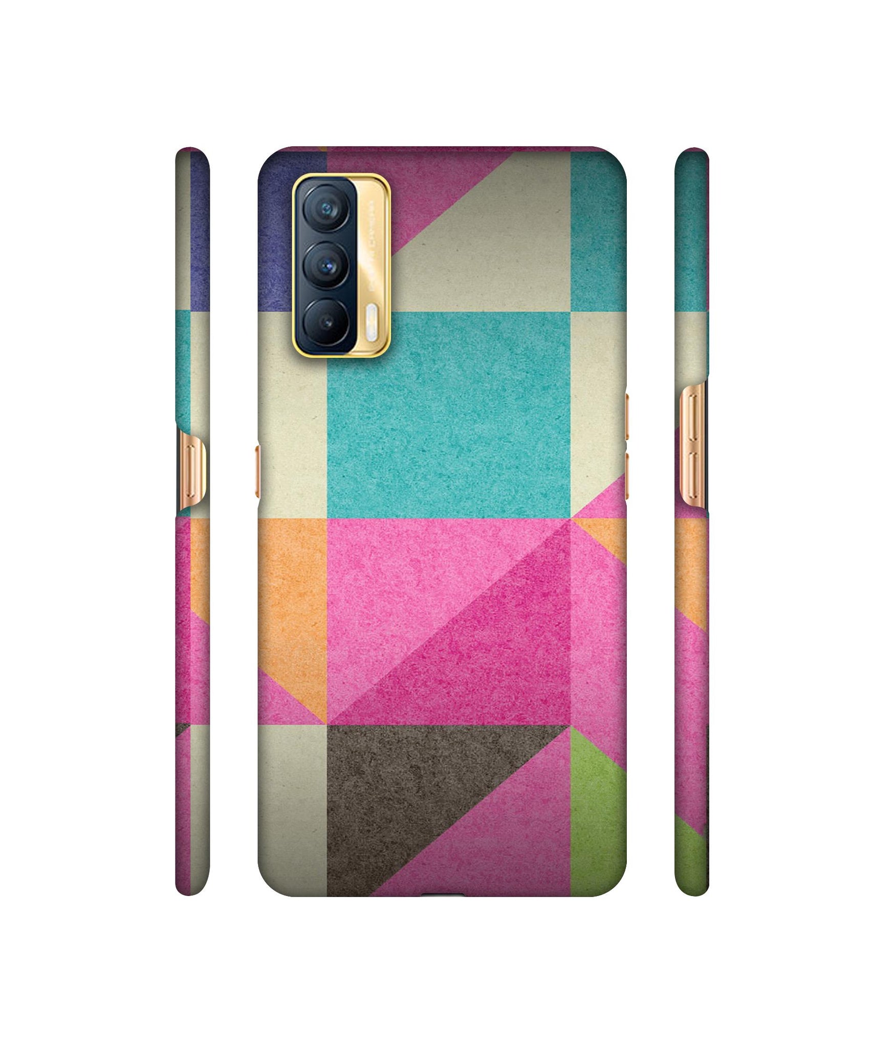 Pink Cyan Designer Hard Back Cover for Realme X7 5G