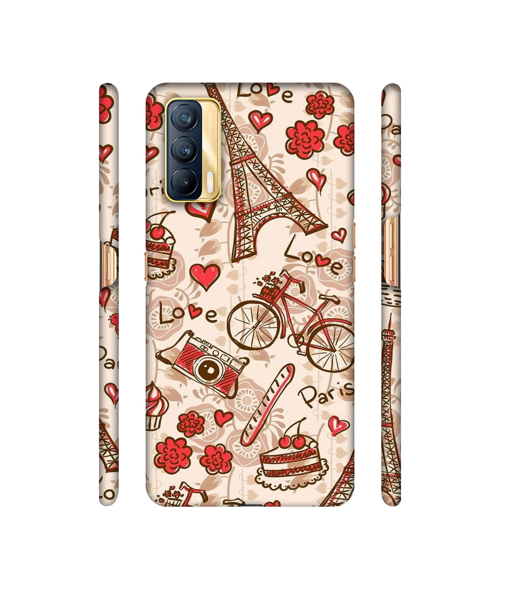 Vintage Paris Designer Hard Back Cover for Realme X7 5G
