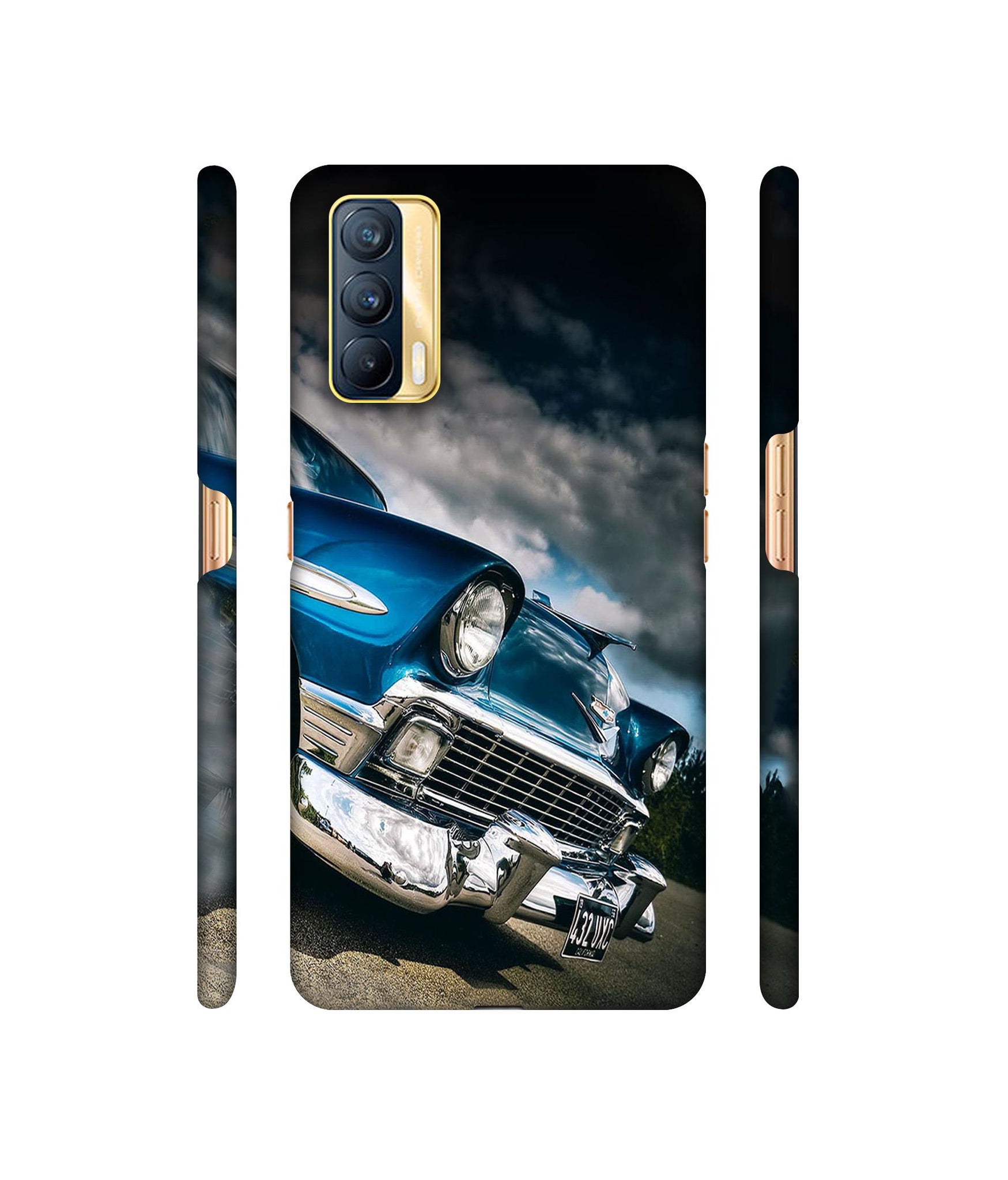 Vintage Car Pattern Designer Hard Back Cover for Realme X7 5G
