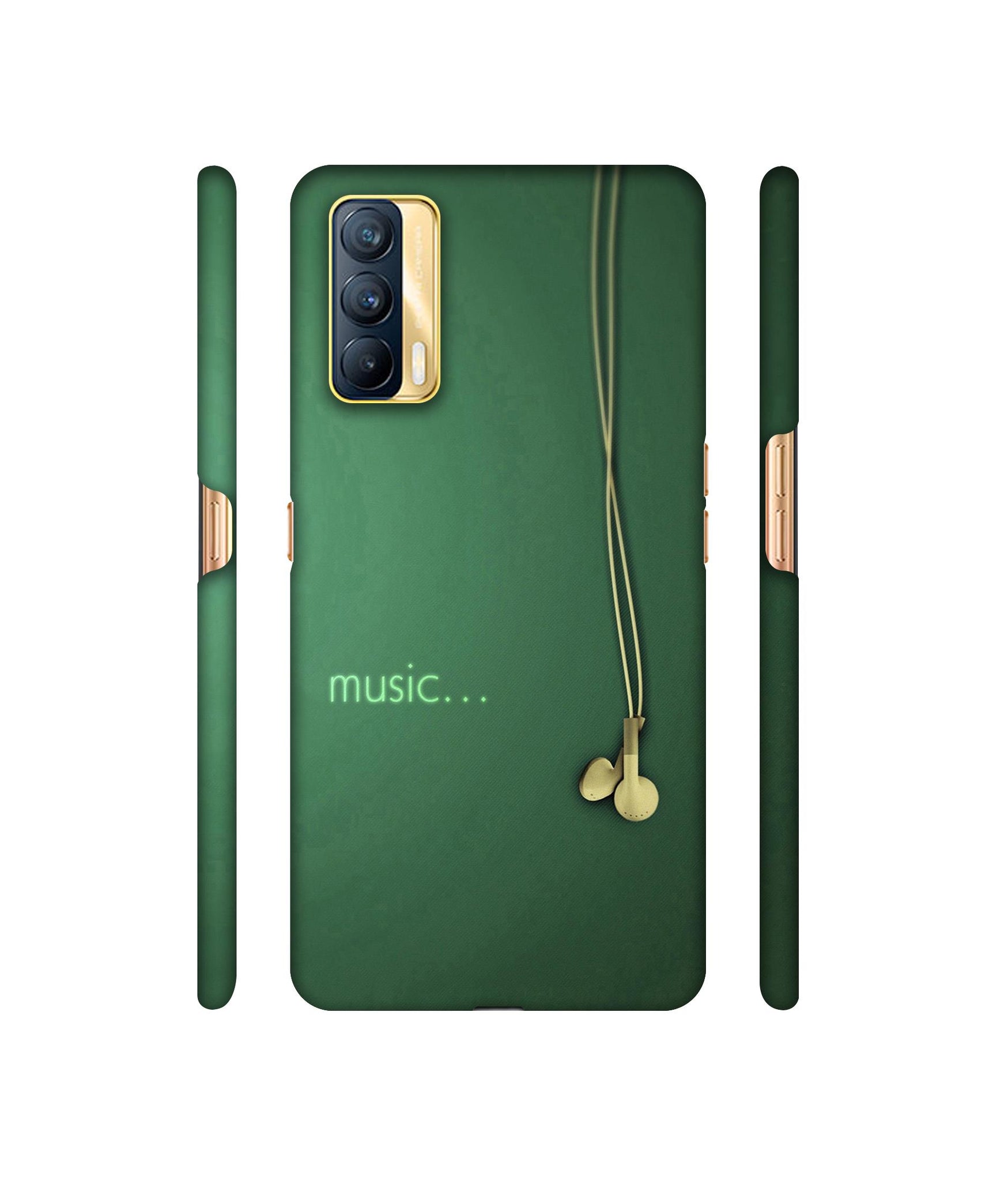 Headphone Music Designer Hard Back Cover for Realme X7 5G