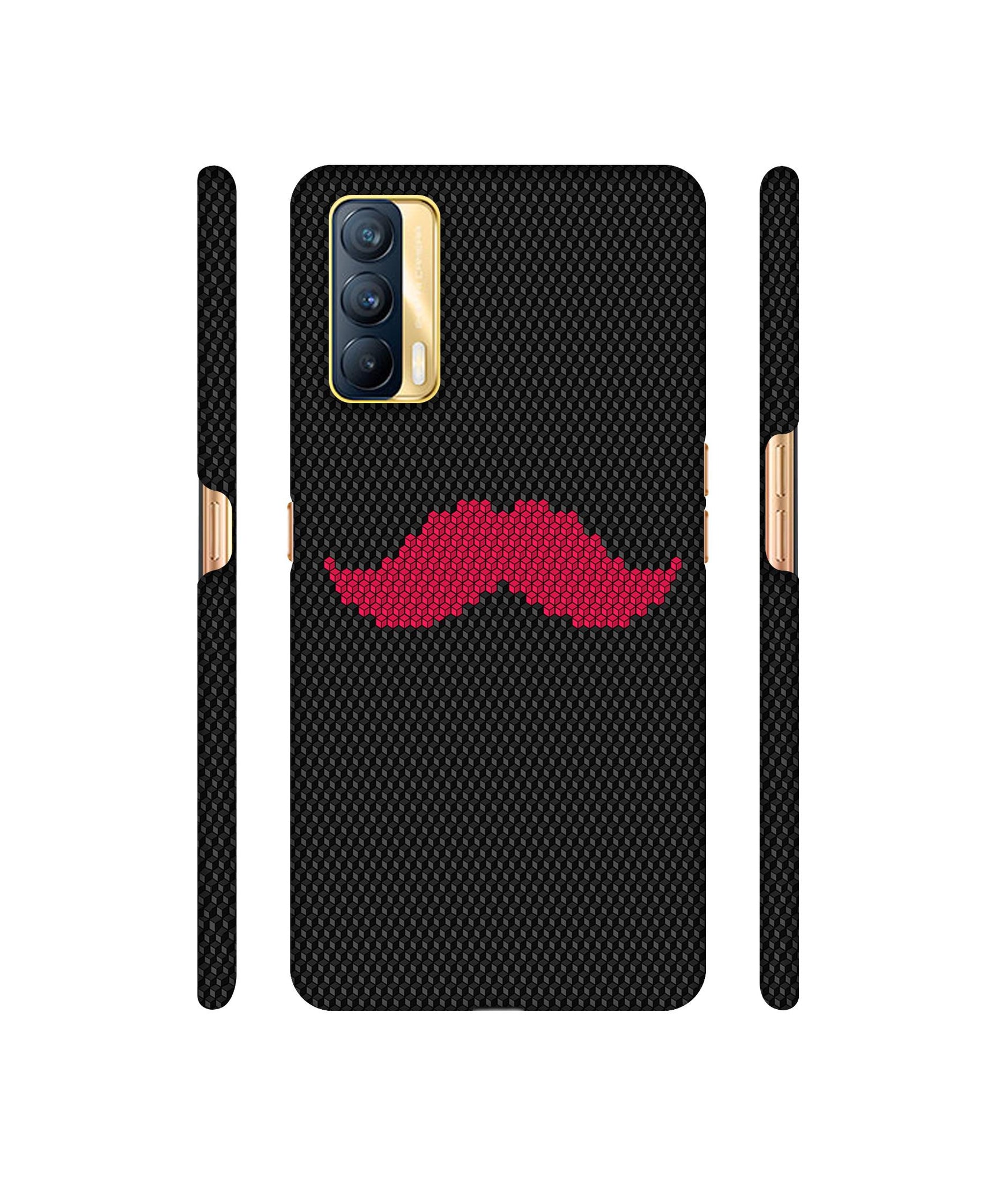 Pink Mustache Pattern Designer Hard Back Cover for Realme X7 5G