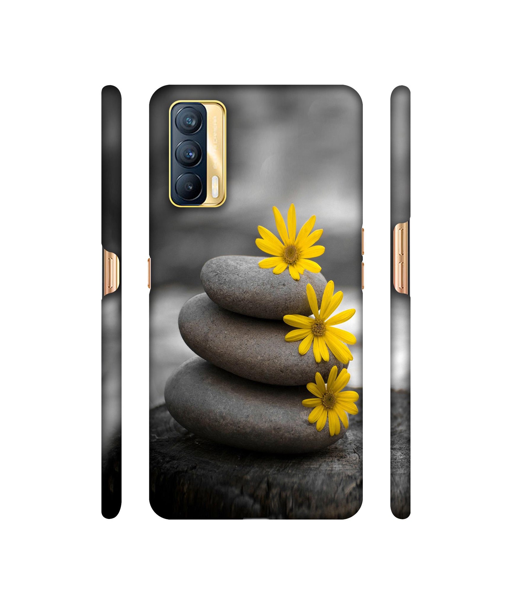 Stones And Flower Designer Hard Back Cover for Realme X7 5G