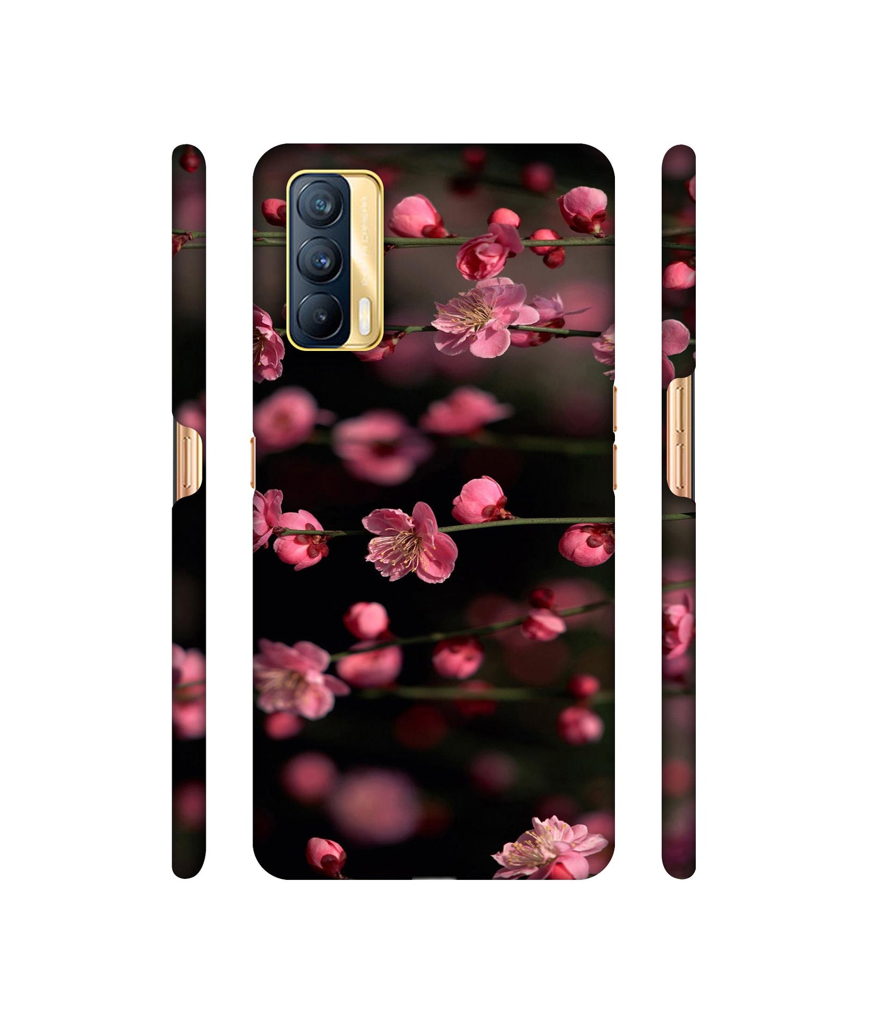 Pink Flowers Designer Hard Back Cover for Realme X7 5G