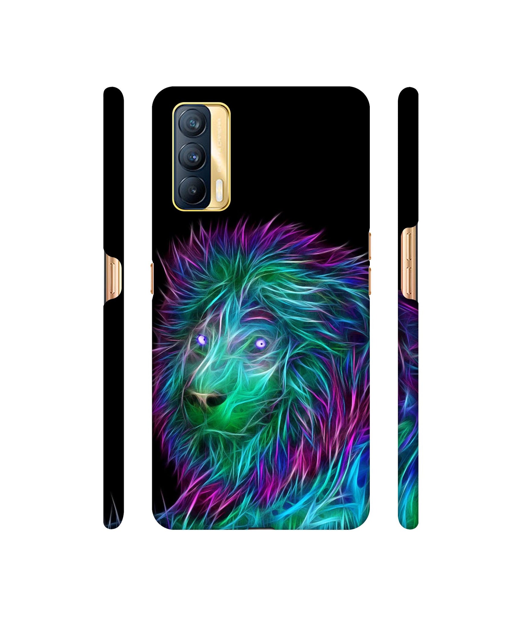 3D Lion Designer Hard Back Cover for Realme X7 5G
