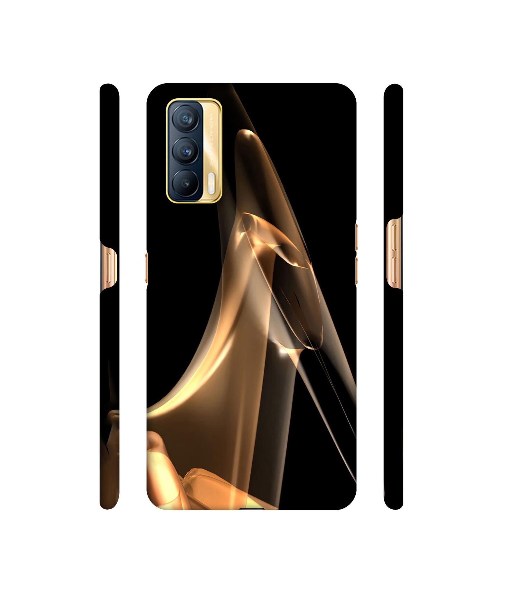Gold Smoke Designer Hard Back Cover for Realme X7 5G