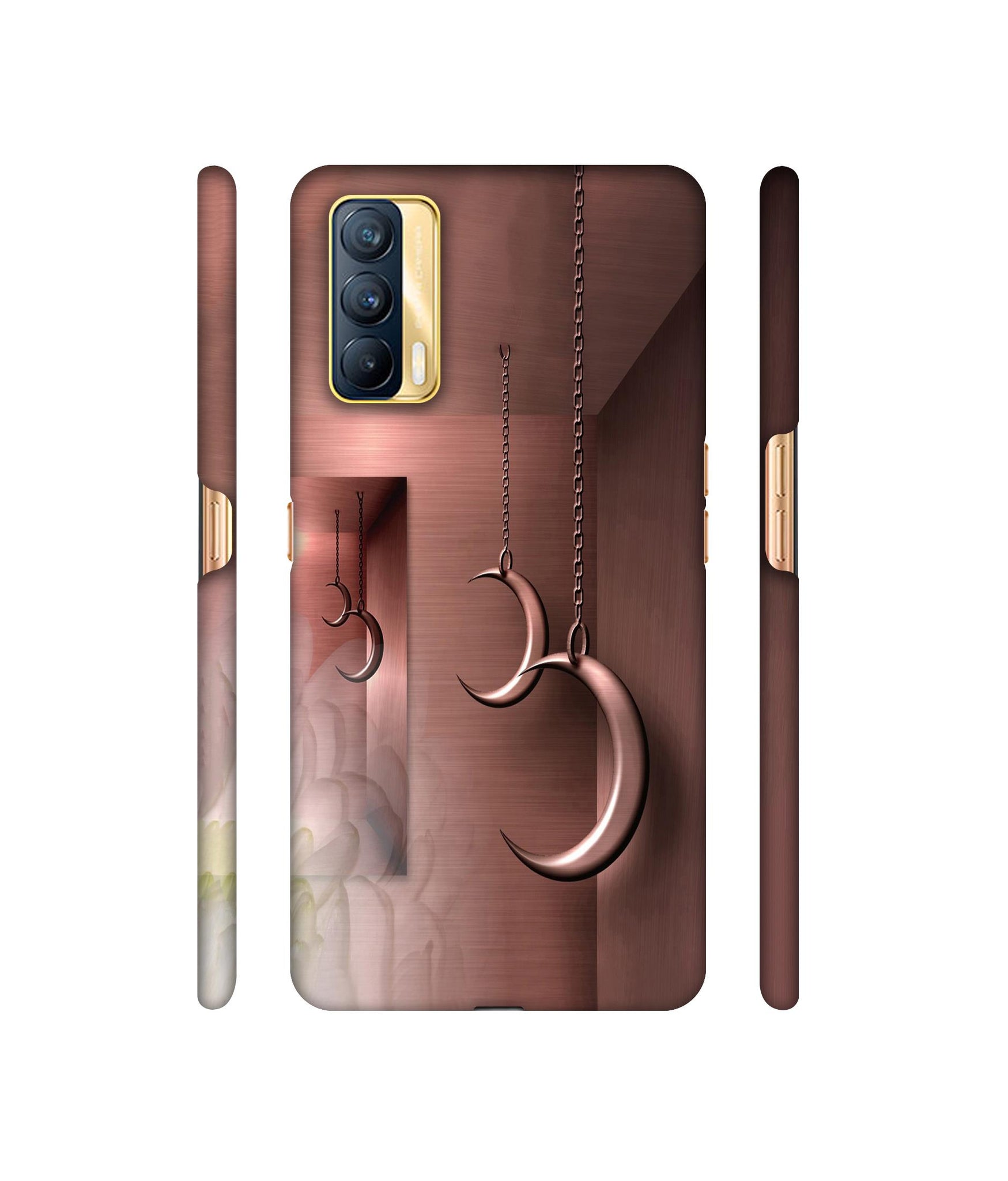 Flower Metal Designer Hard Back Cover for Realme X7 5G