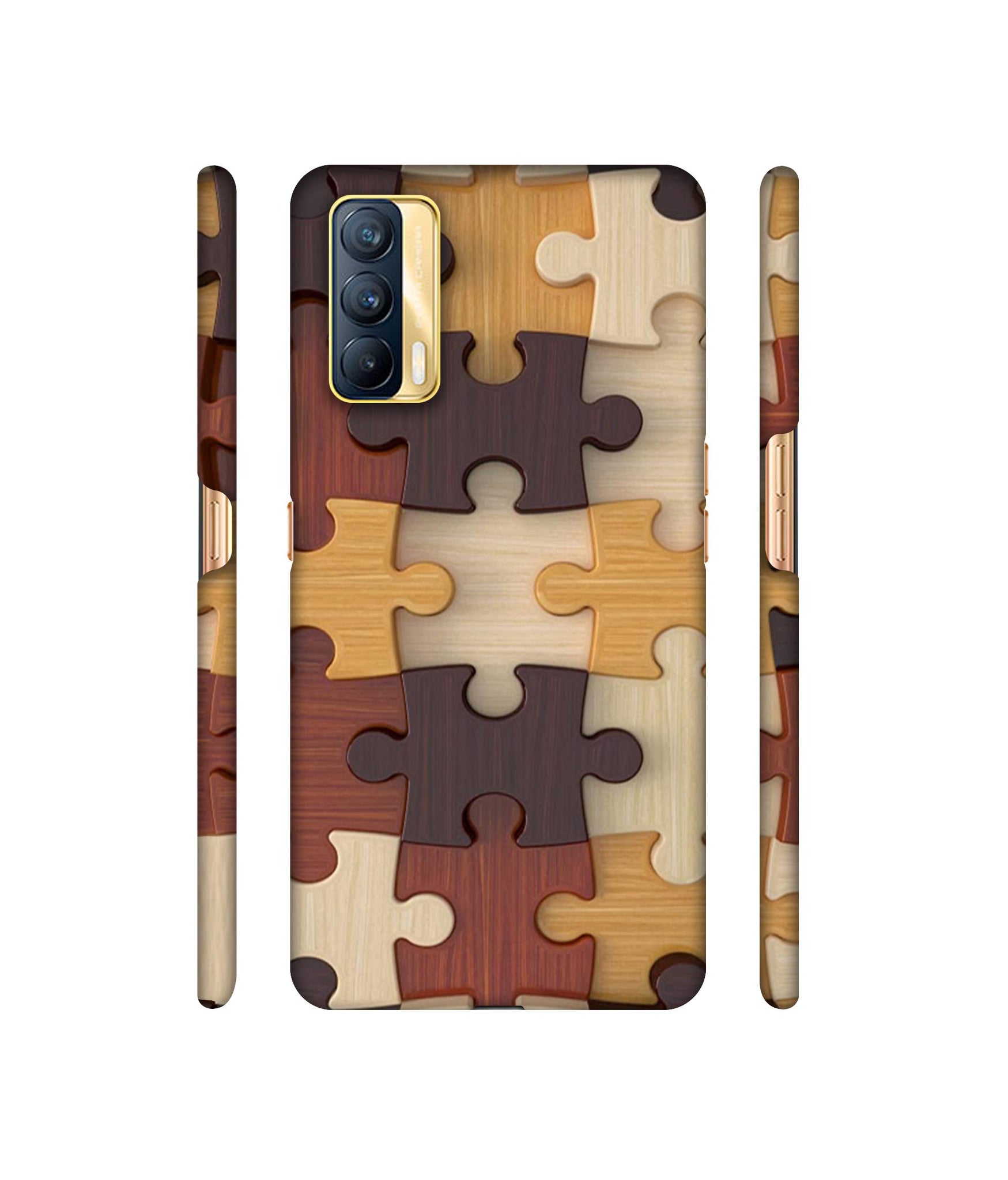 Puzzle Pattern Designer Hard Back Cover for Realme X7 5G