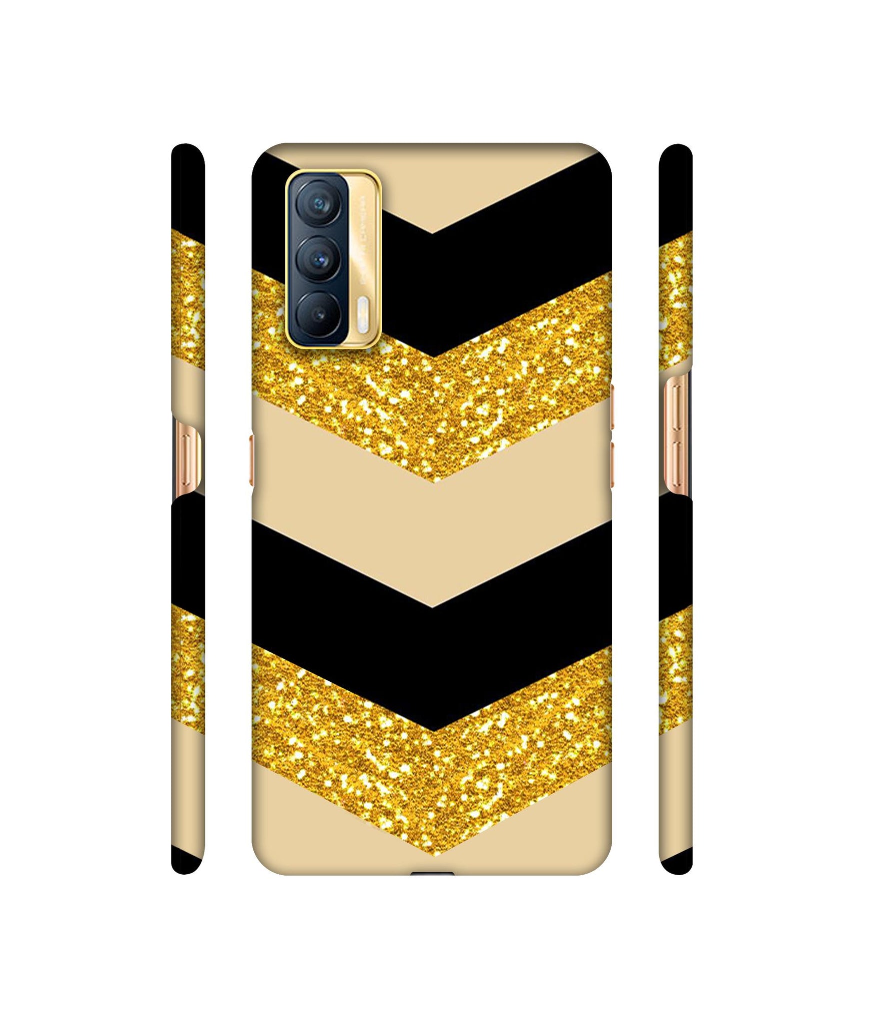 Black & Gold Designer Hard Back Cover for Realme X7 5G