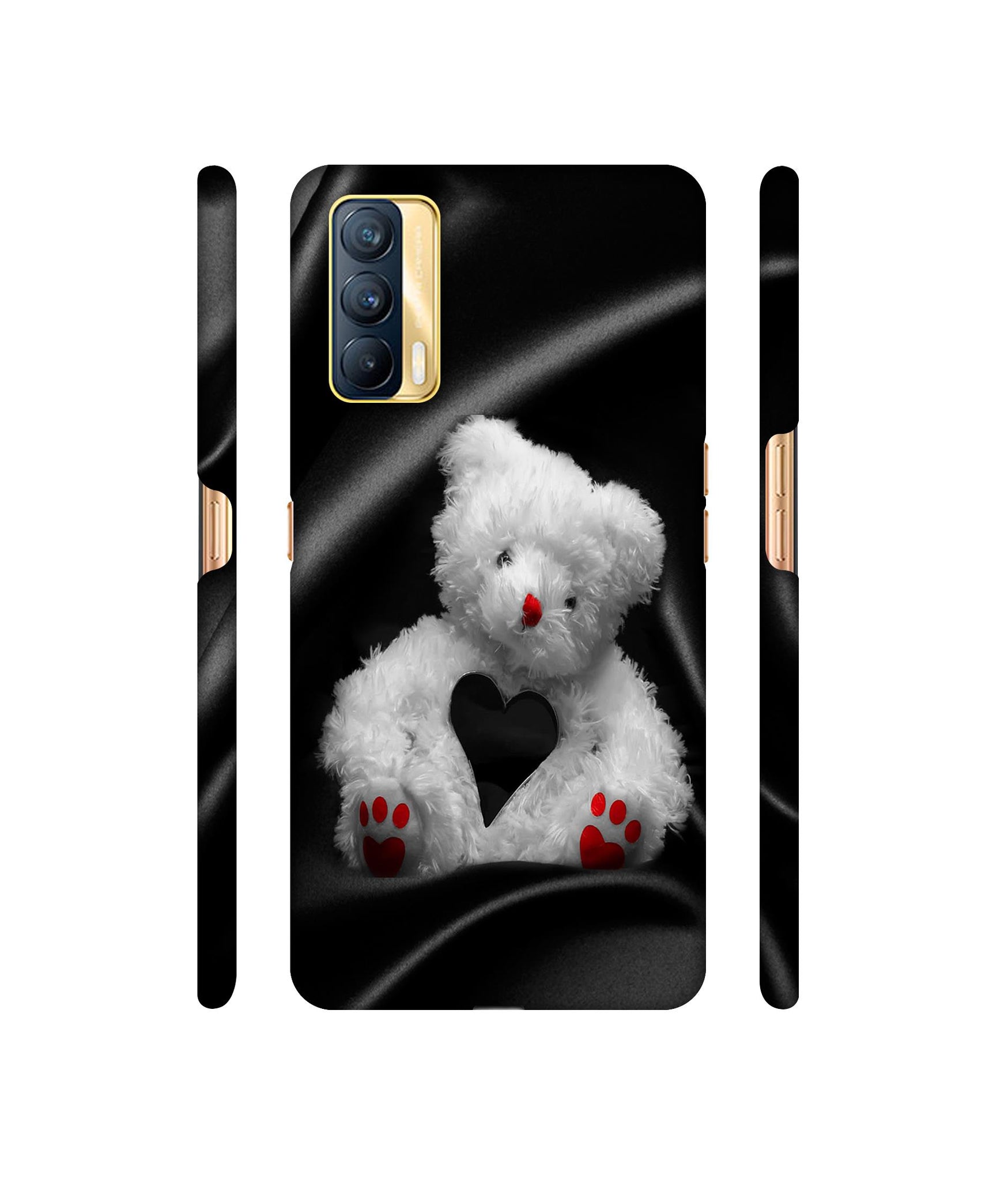 White Teddy Bear Designer Hard Back Cover for Realme X7 5G