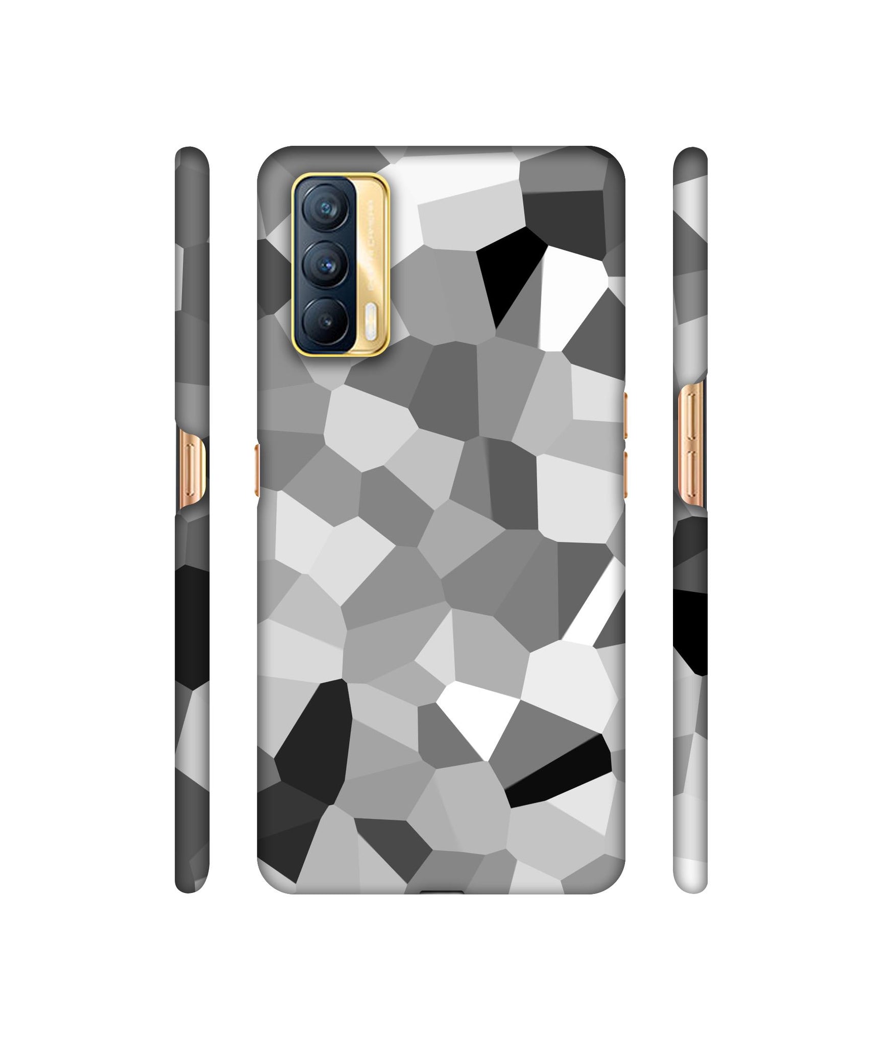 Black & White Mathematical Shape Designer Hard Back Cover for Realme X7 5G
