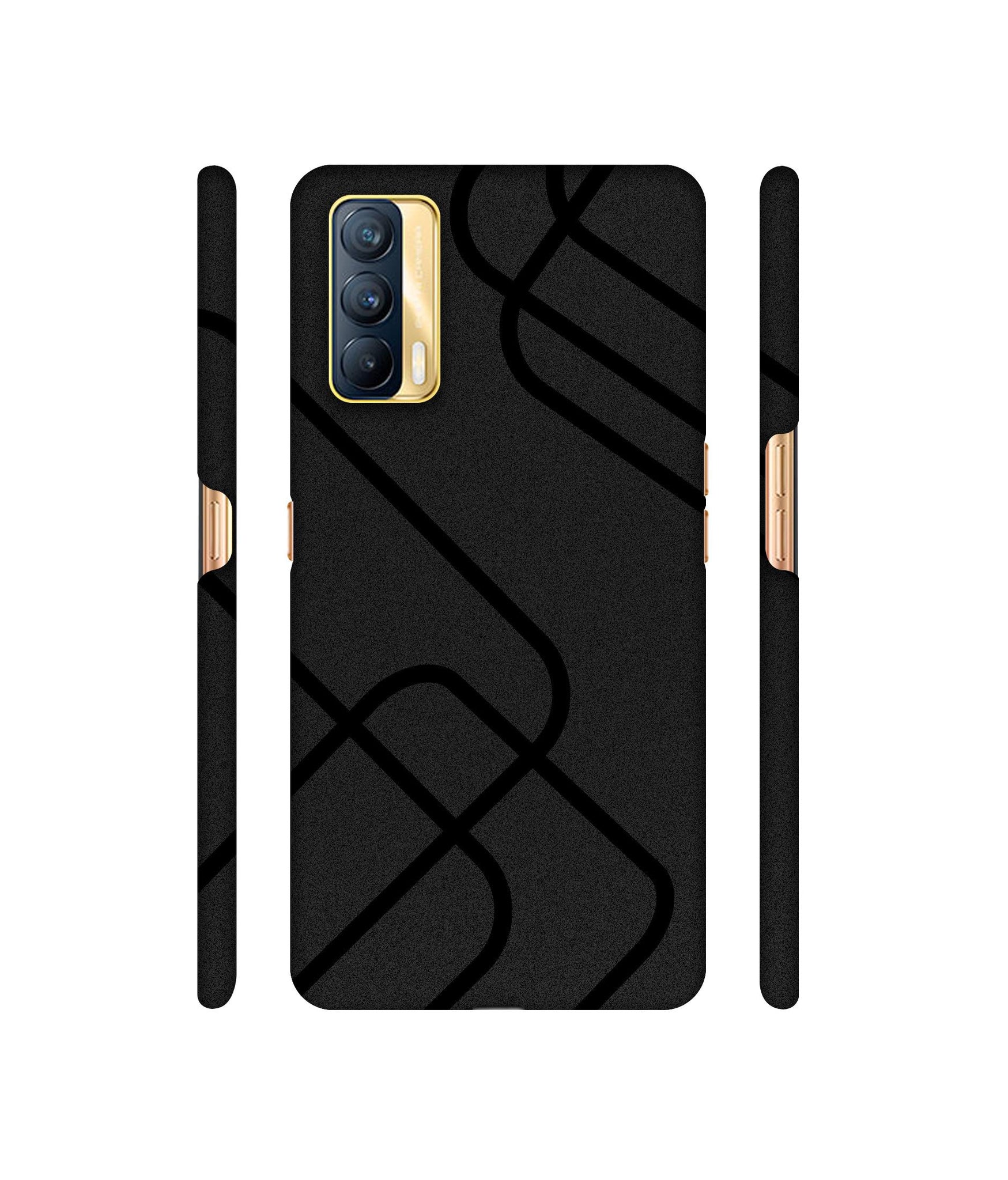 Zig-Zag Black Line Designer Hard Back Cover for Realme X7 5G